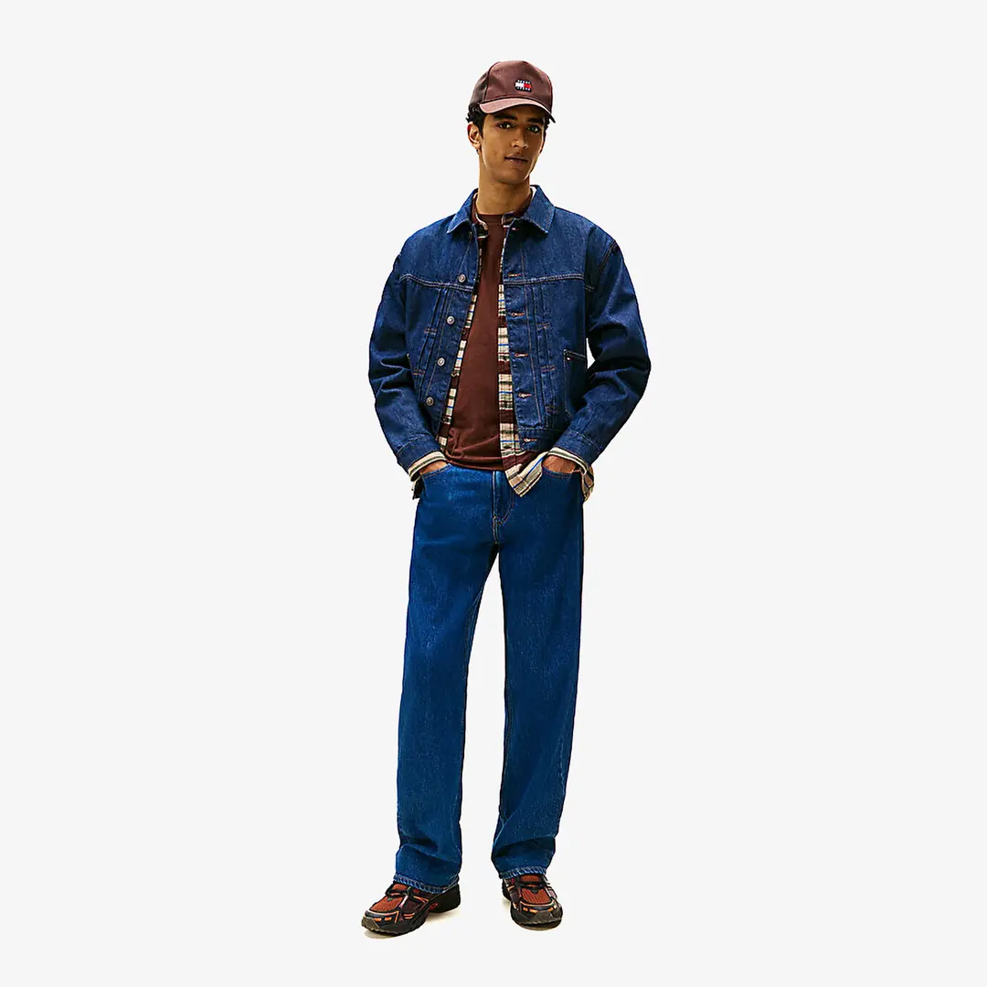 Tommy Jeans Pleated Denim Trucker Jacket 'Blue' - WUNDER