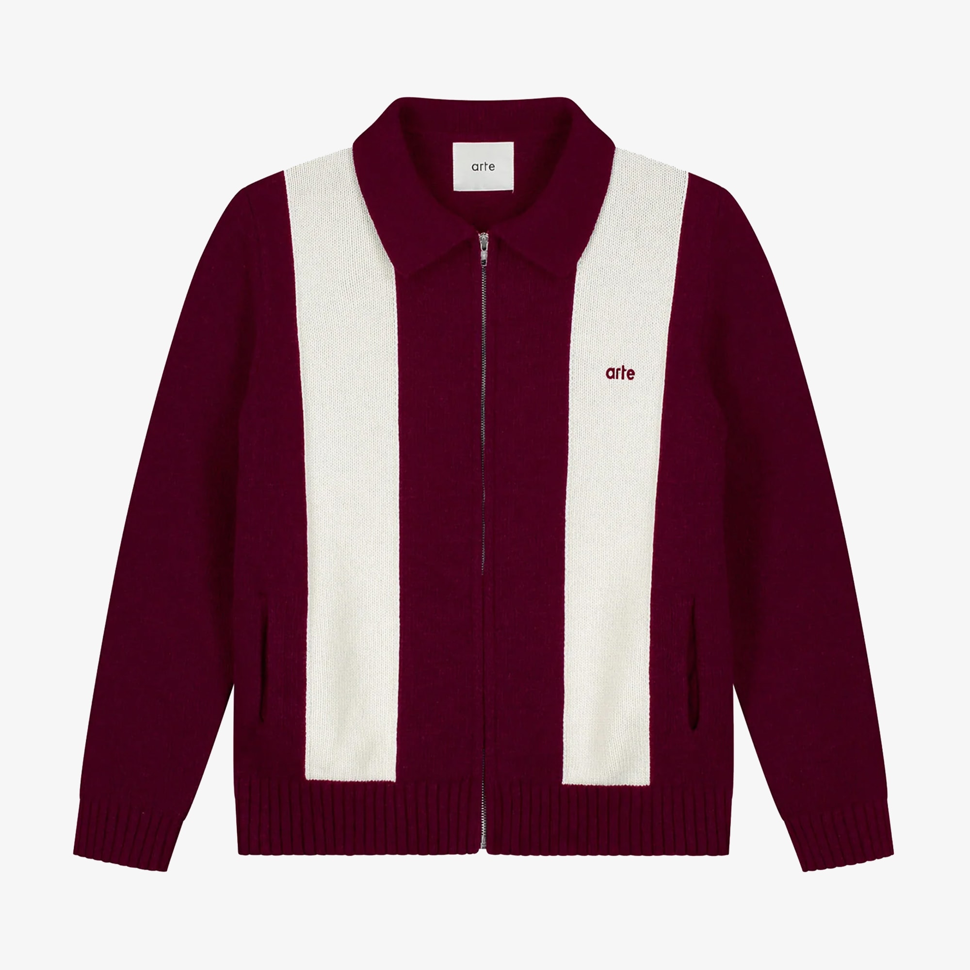 Cardigan 'Bordeaux & Cream'