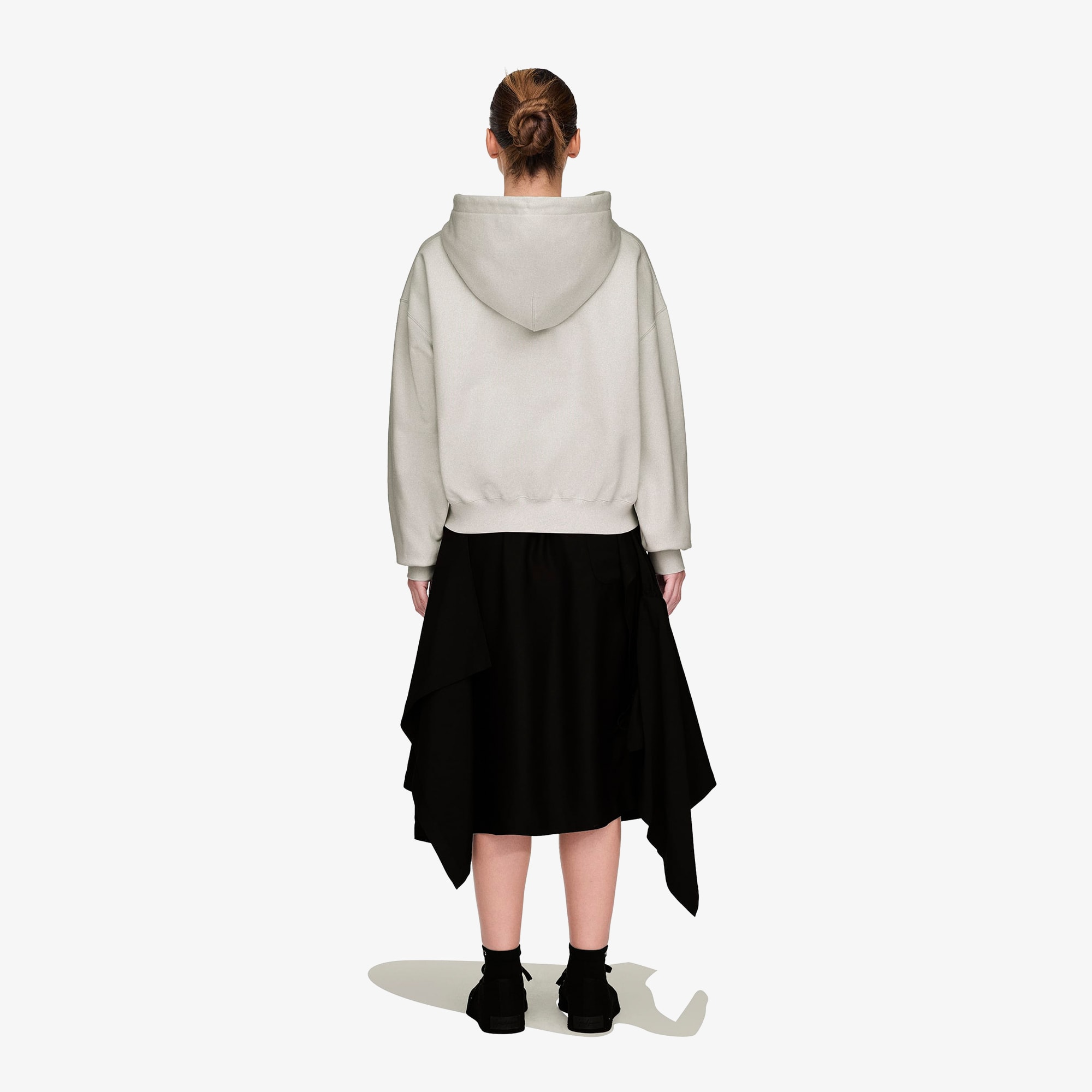 Brushed Terry Boxy Hoodie 'Chalk Pearl'