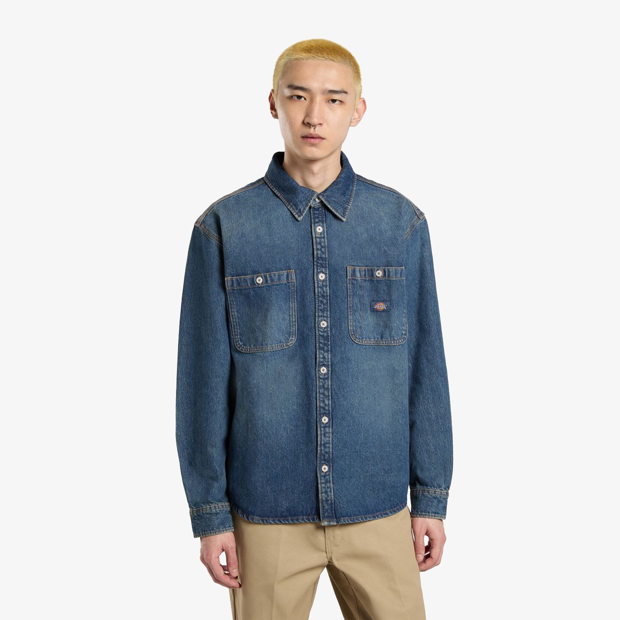 Mechanic Denim Shirt LS 'Khaki Tinted Blue'