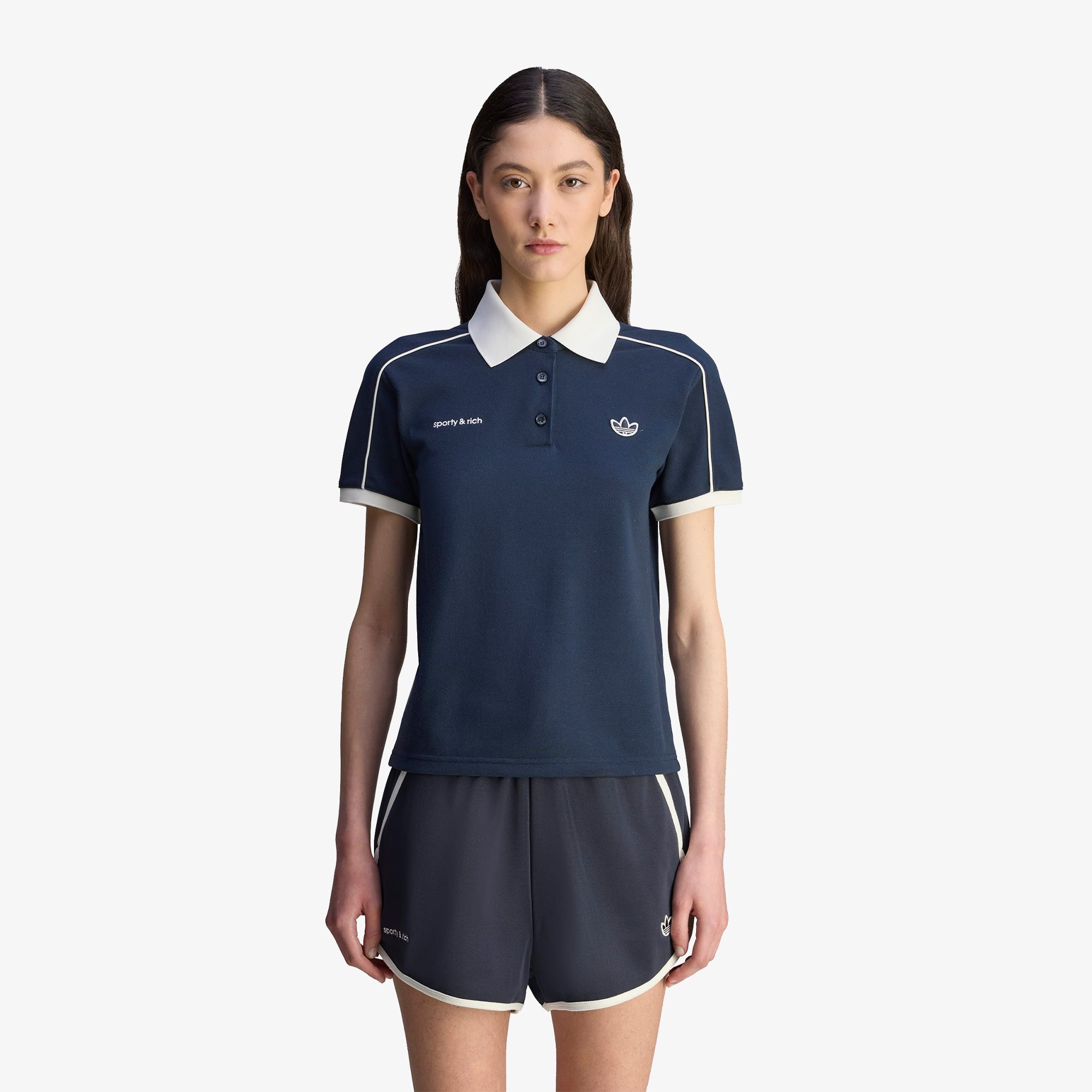adidas x Sporty & Rich Polo T-shirt 'Night Navy'