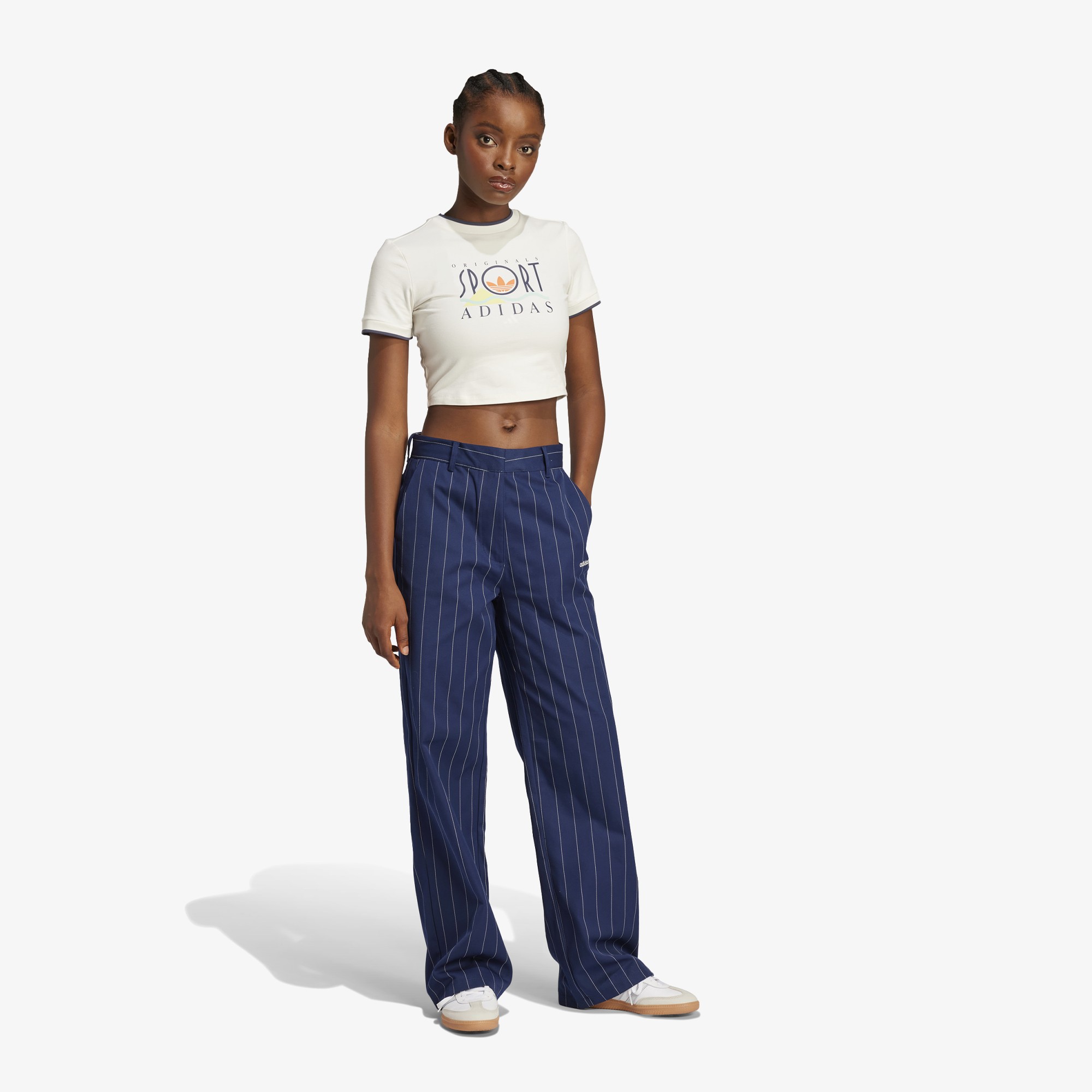 Pinstripe Twill Loose Pants