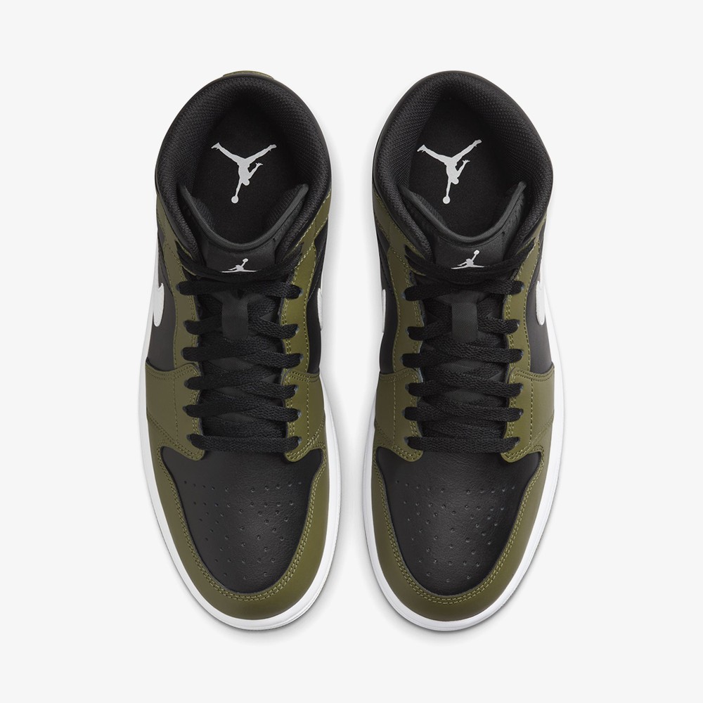 Air Jordan 1 Mid 'Black White Olive'