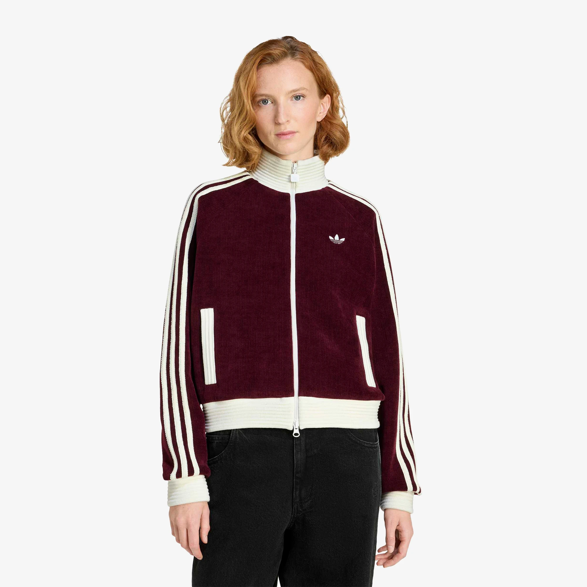 Velour Knit Track Top 'Maroon'