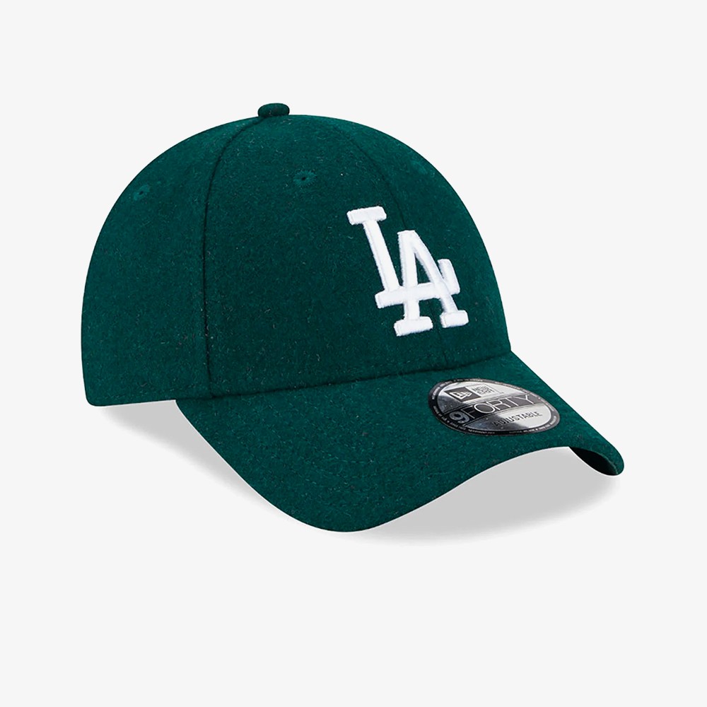 New Era LA Dodgers Melton Wool Green 9FORTY Adjustable Cap - WUNDER