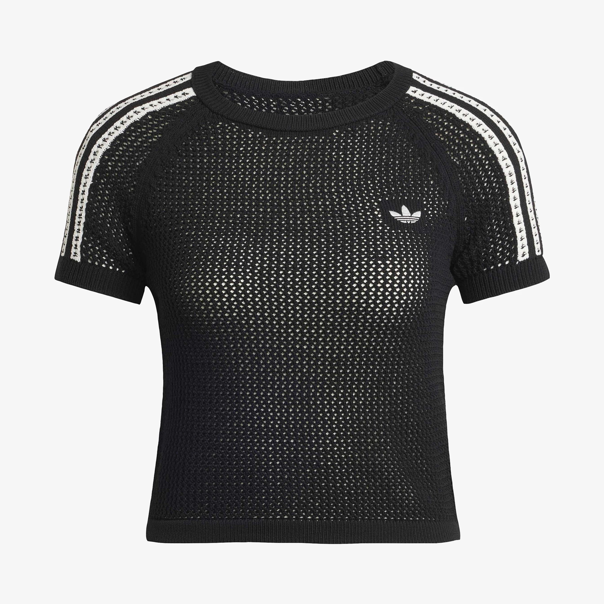 セルライティ adidas Knitted Crochet Cali Tee 'Black' - WUNDER