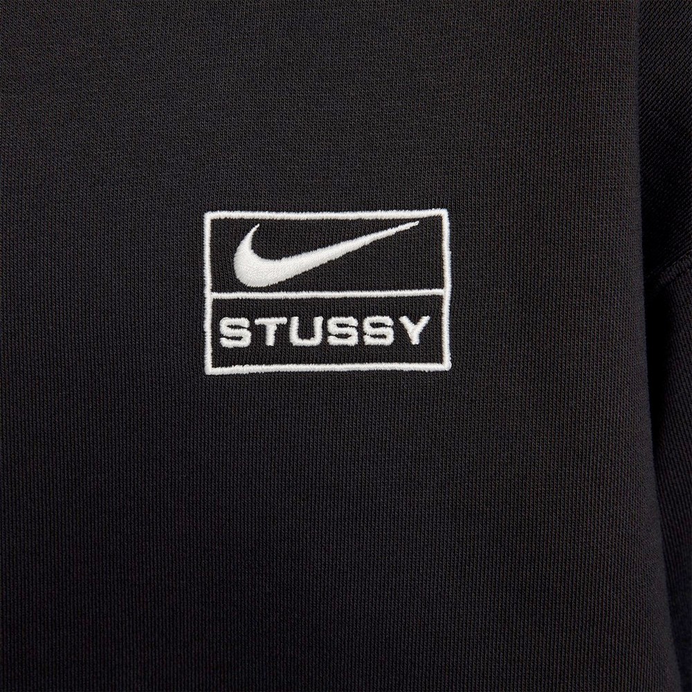 Nike x Stüssy Washed Fleece Crewneck 'Black'