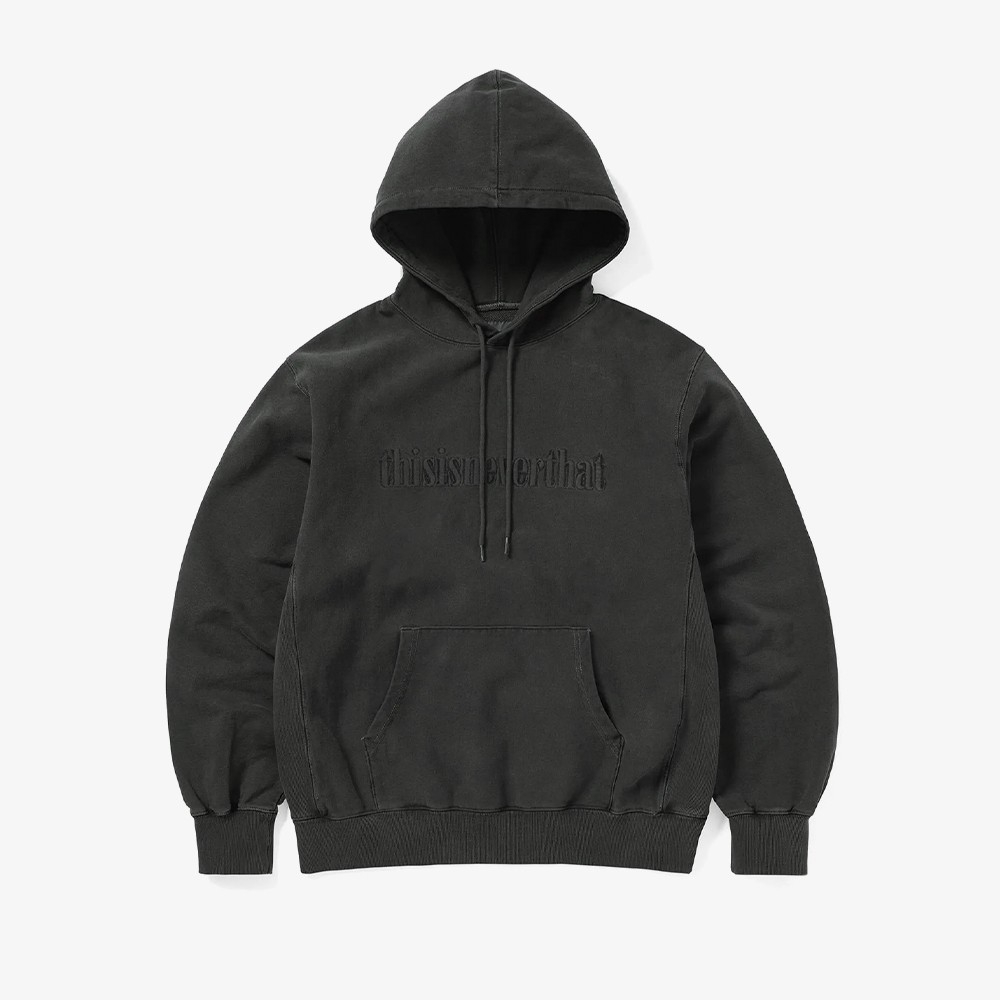 Overdyed Embroidery Hoodie 'Charcoal'