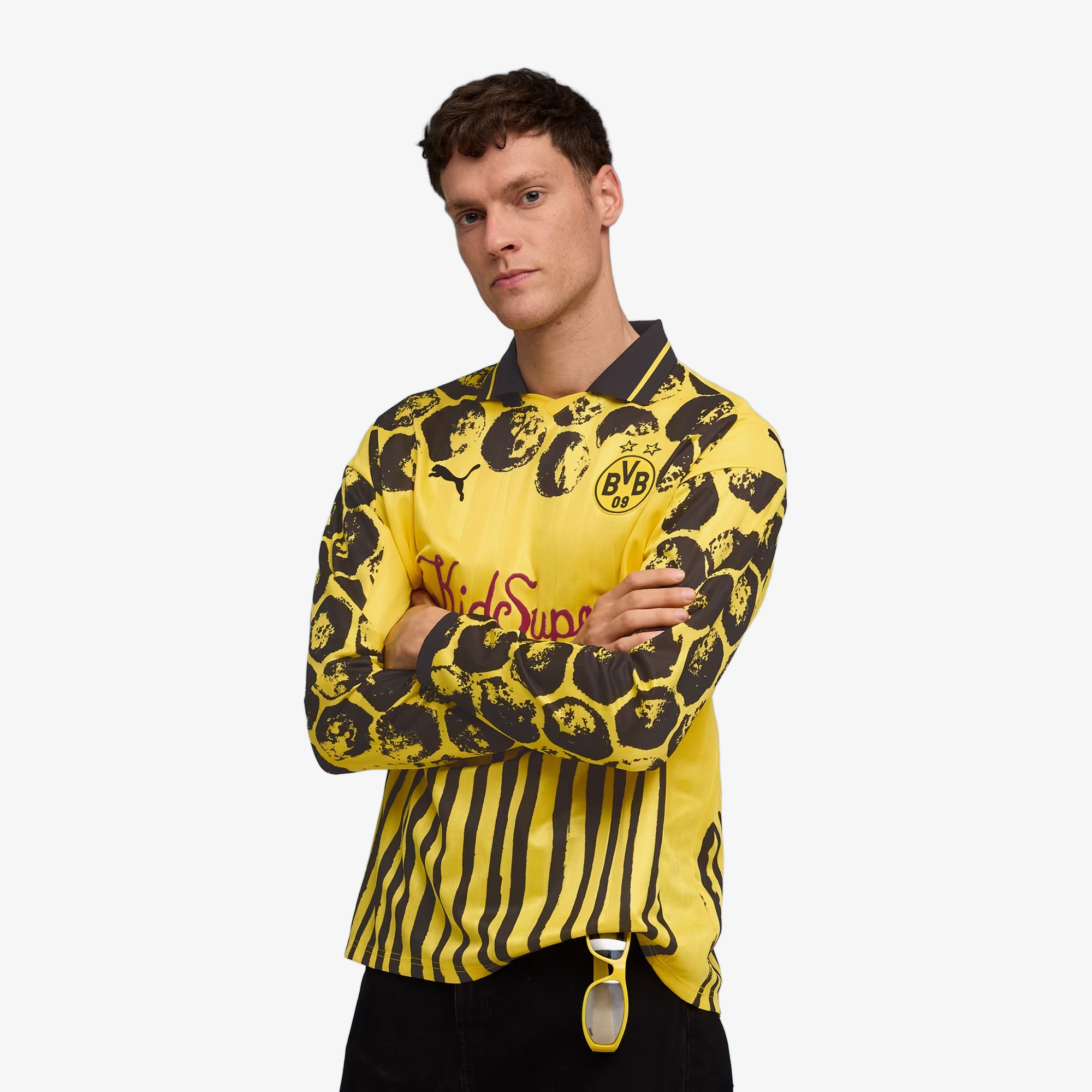 PUMA x KIDSUPER x BVB LS Retro Shirt 'Yellow'