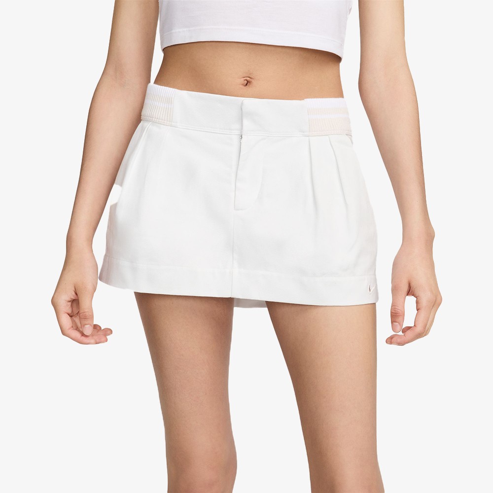 Low-rise Canvas Mini Skirt 'White'