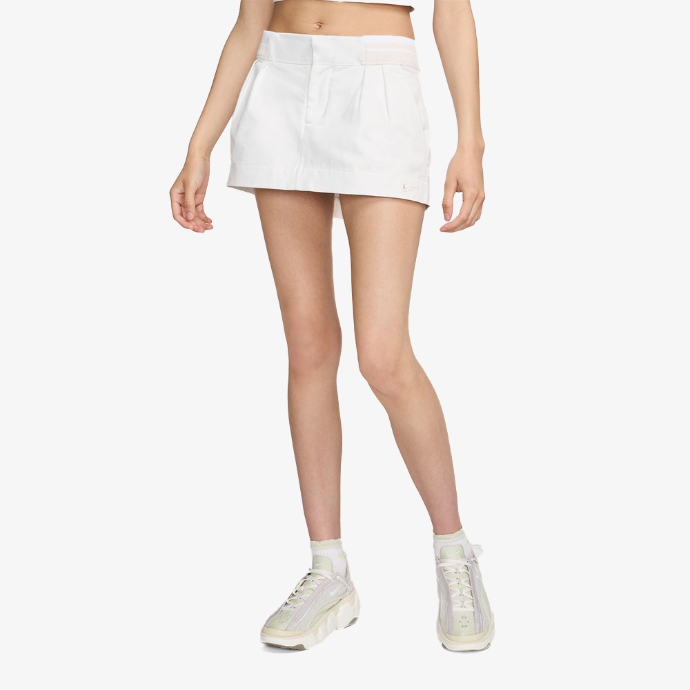 Low-rise Canvas Mini Skirt 'White'