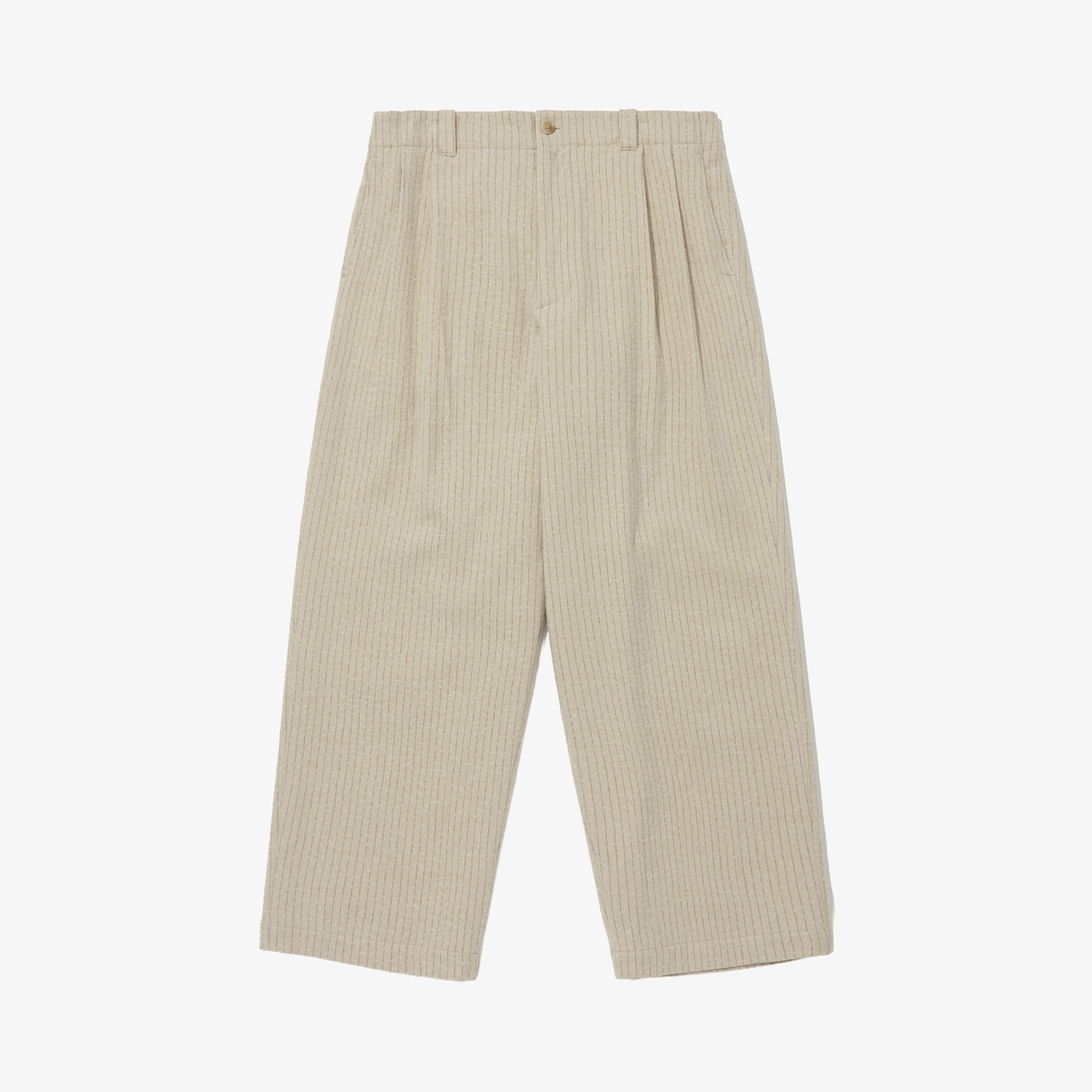Premium Vintage Wool Striped Wide Pants 'Born White'