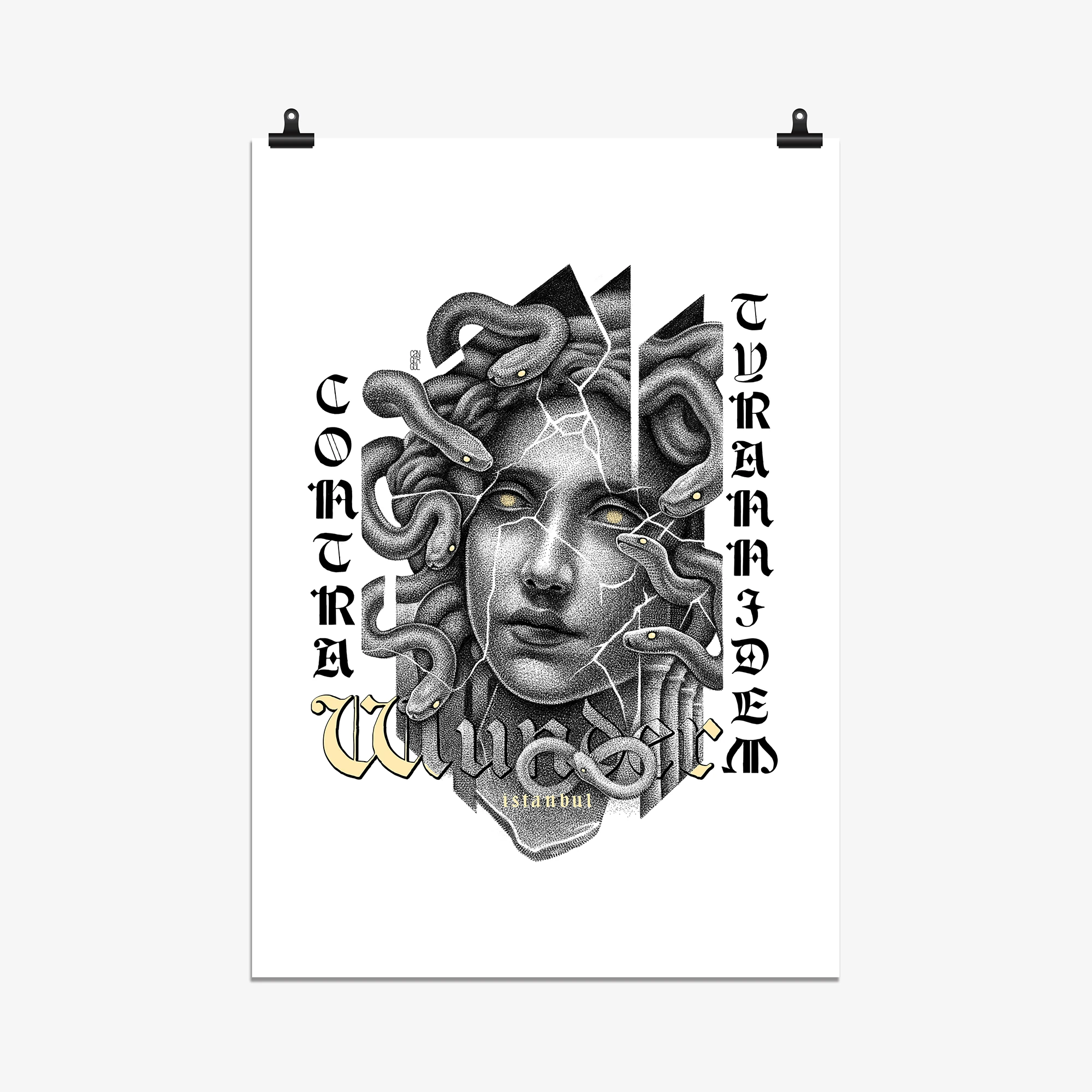 WUNDER x KRÜW Can Gürgül Print 'Medusa Contra Tyrannidem'