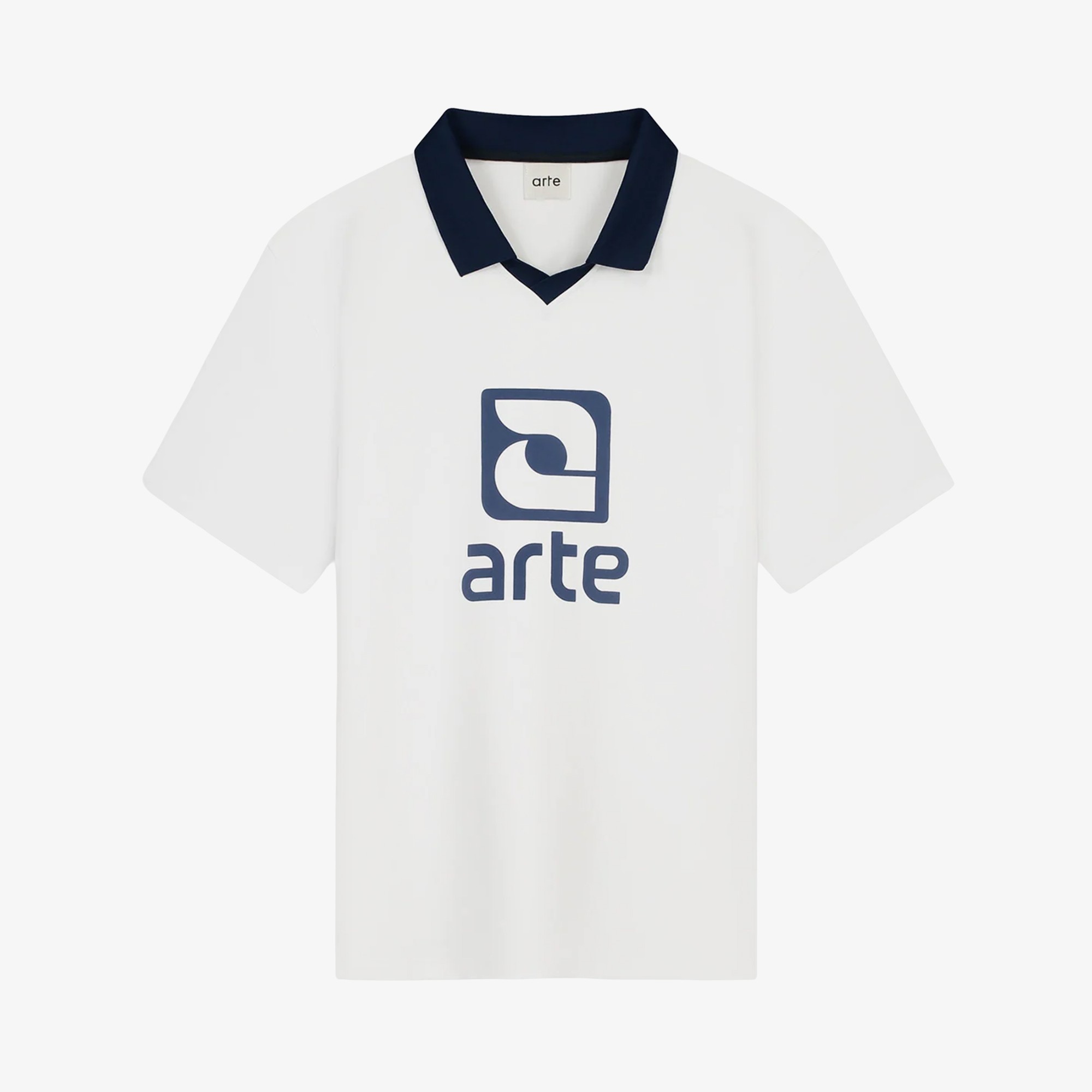 Logo Collar T-Shirt 'White & Navy'