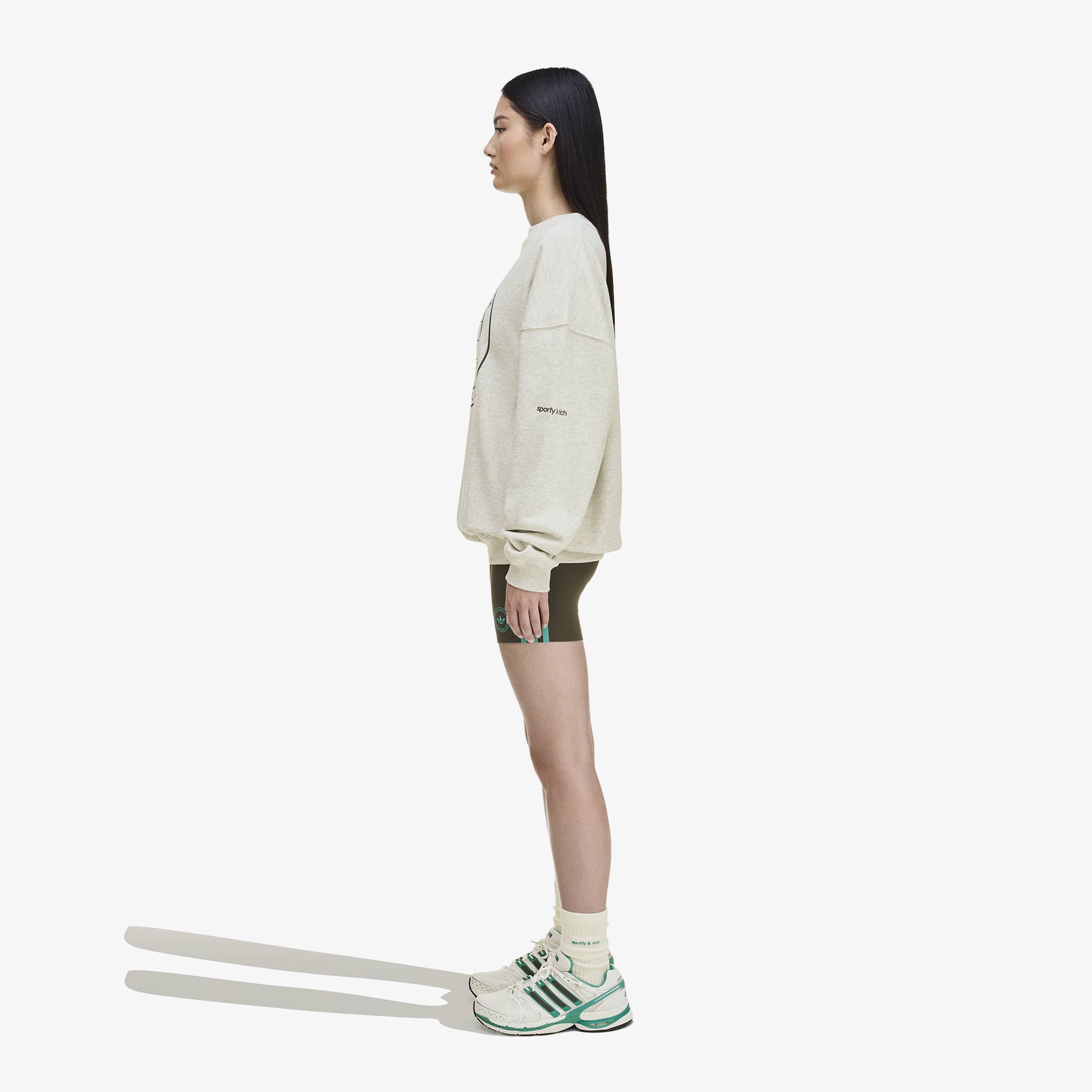 adidas x Sporty & Rich Sweater 'Light Grey Heather'