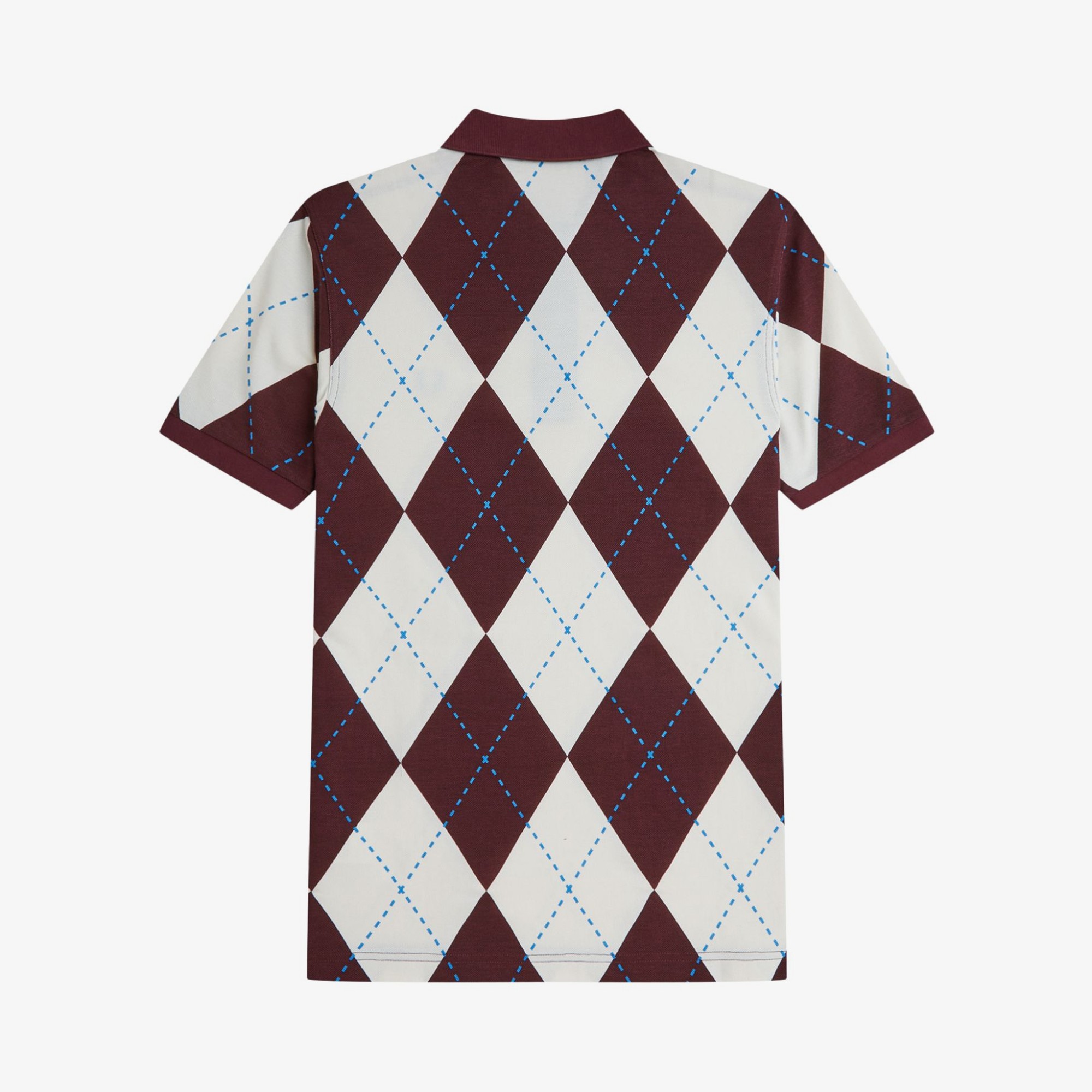 Argyle Print Polo Shirt 'Ecru'