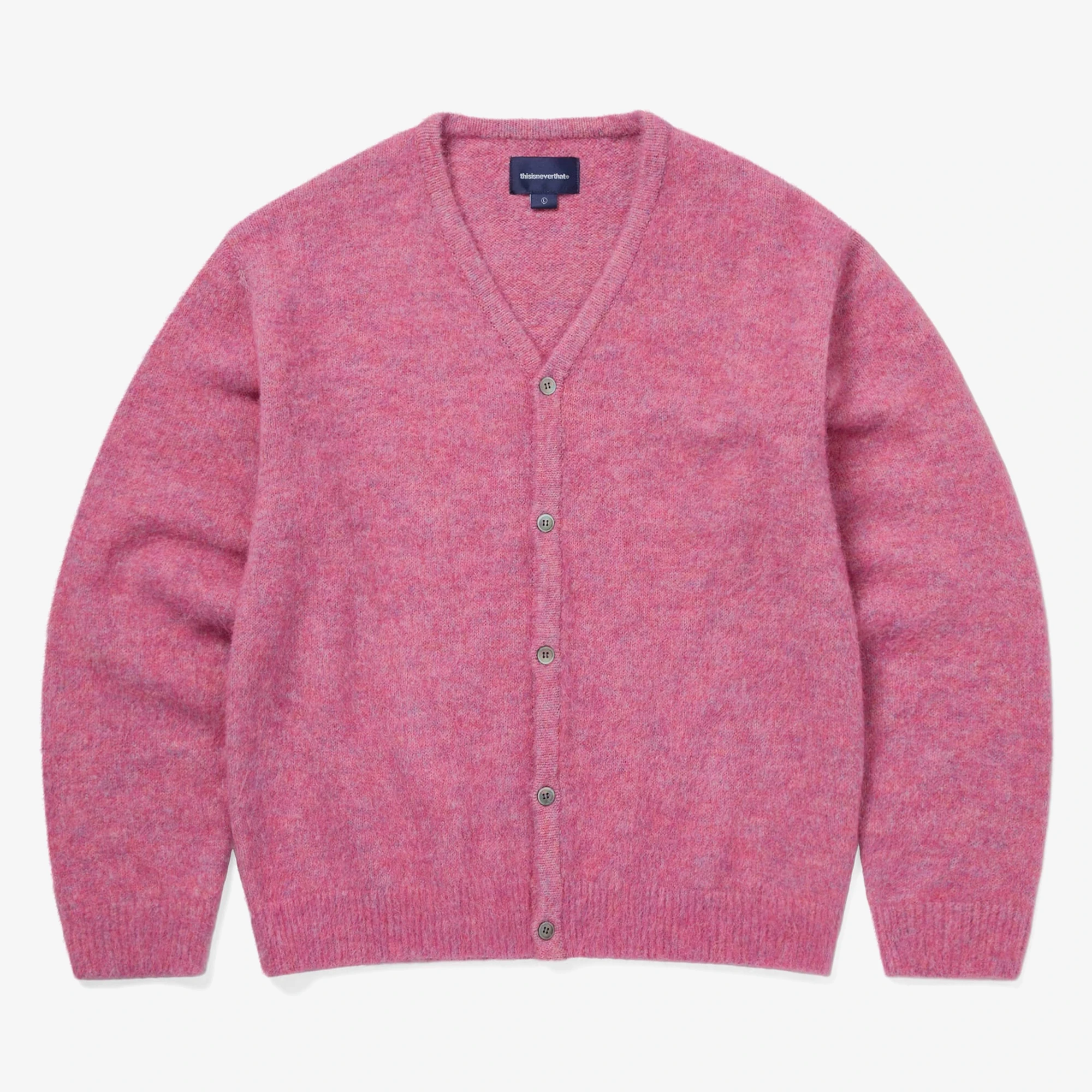 Hairy Knit Cardigan 'Pink'