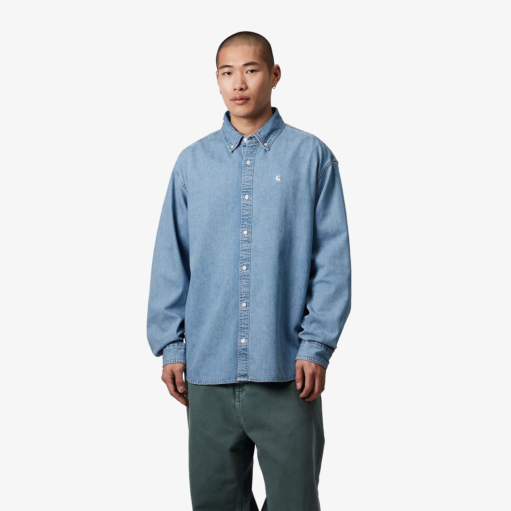 L/S Lucas Shirt 'Blue Bleached'