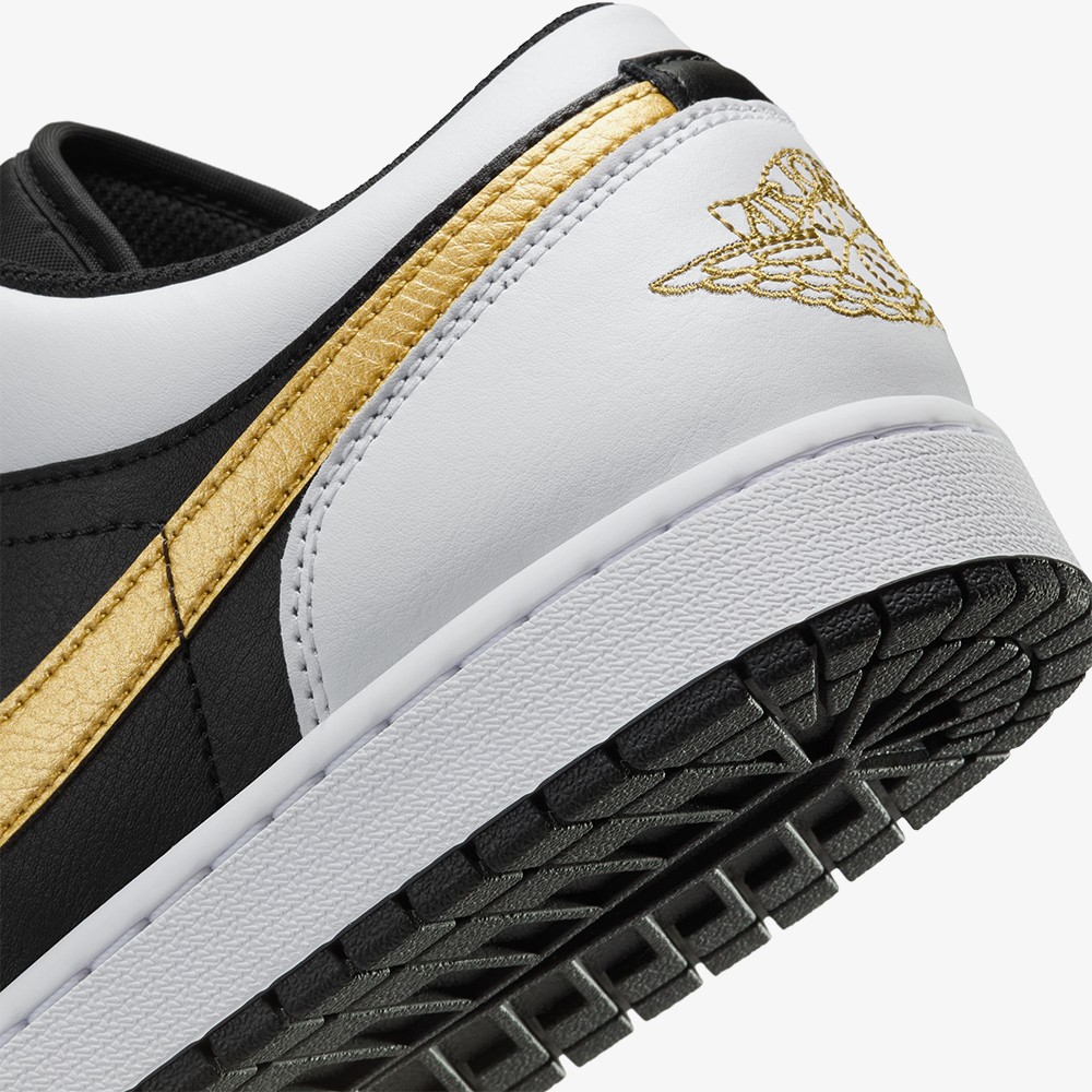 Air Jordan 1 Low 'White Black Metallic Gold Swoosh'