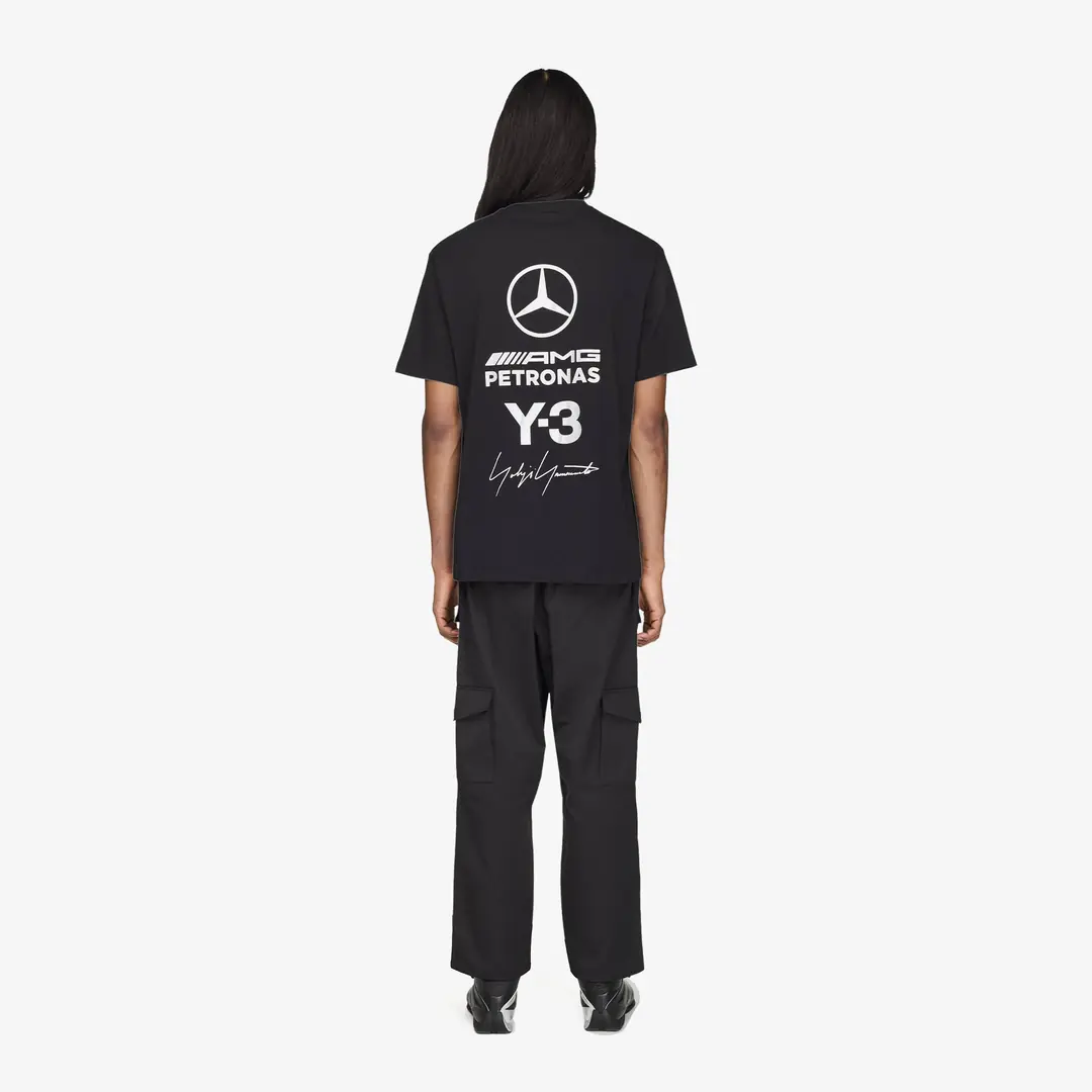 Y-3 Mercedes Logo Stack SS Tee 'Black' - WUNDER