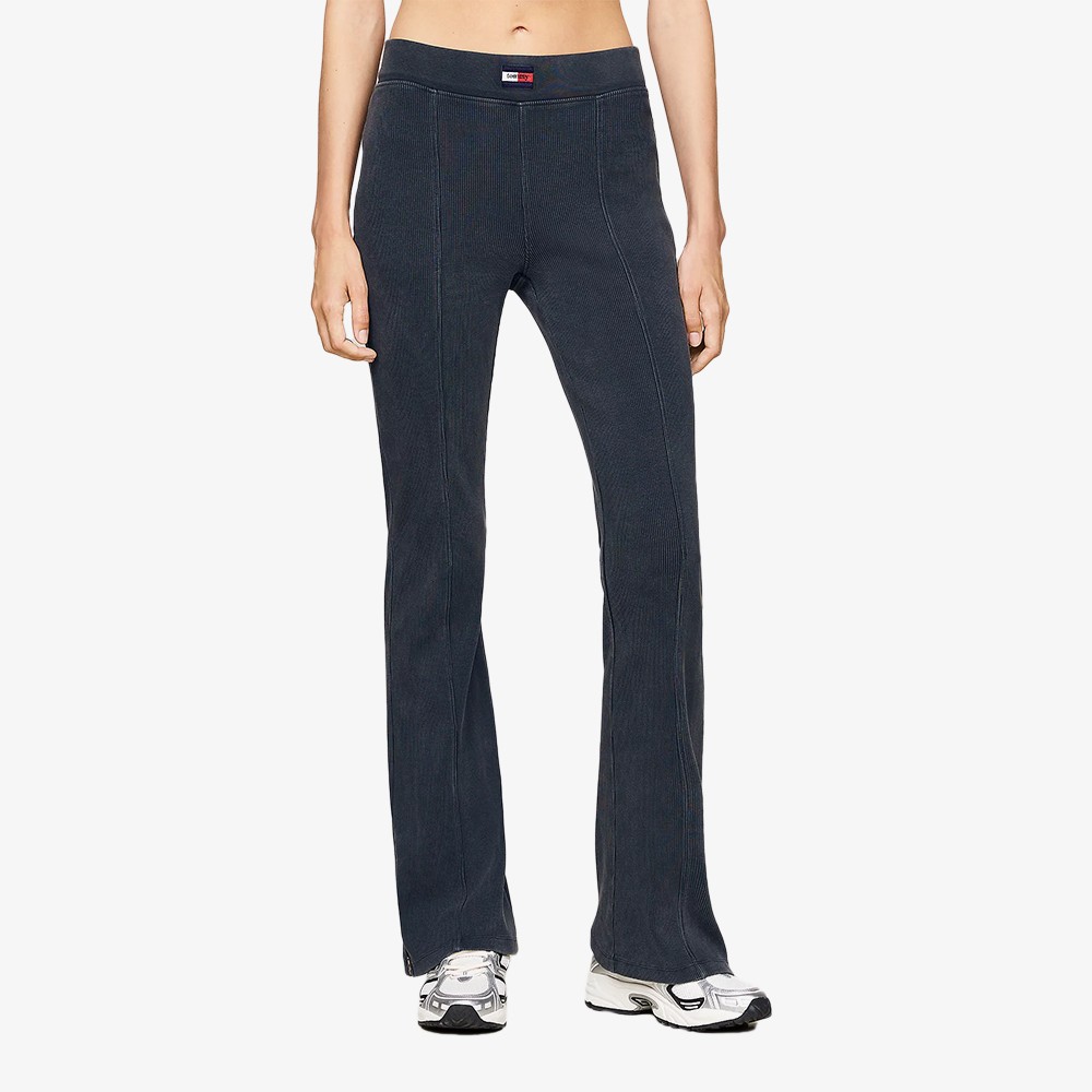 Zip Hem Flared Leggings 'Charcoal'