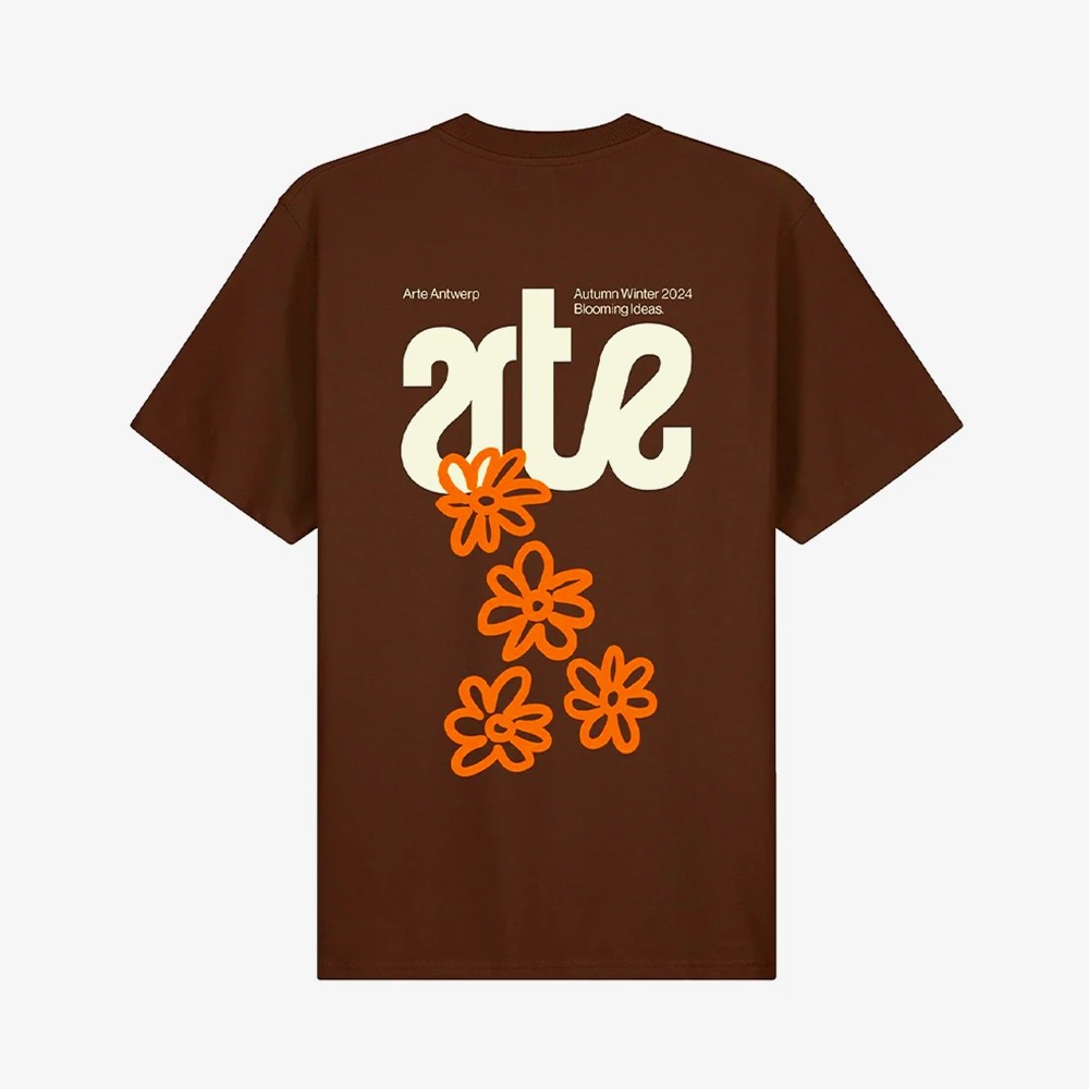 Flowers Back T-Shirt 'Brown'