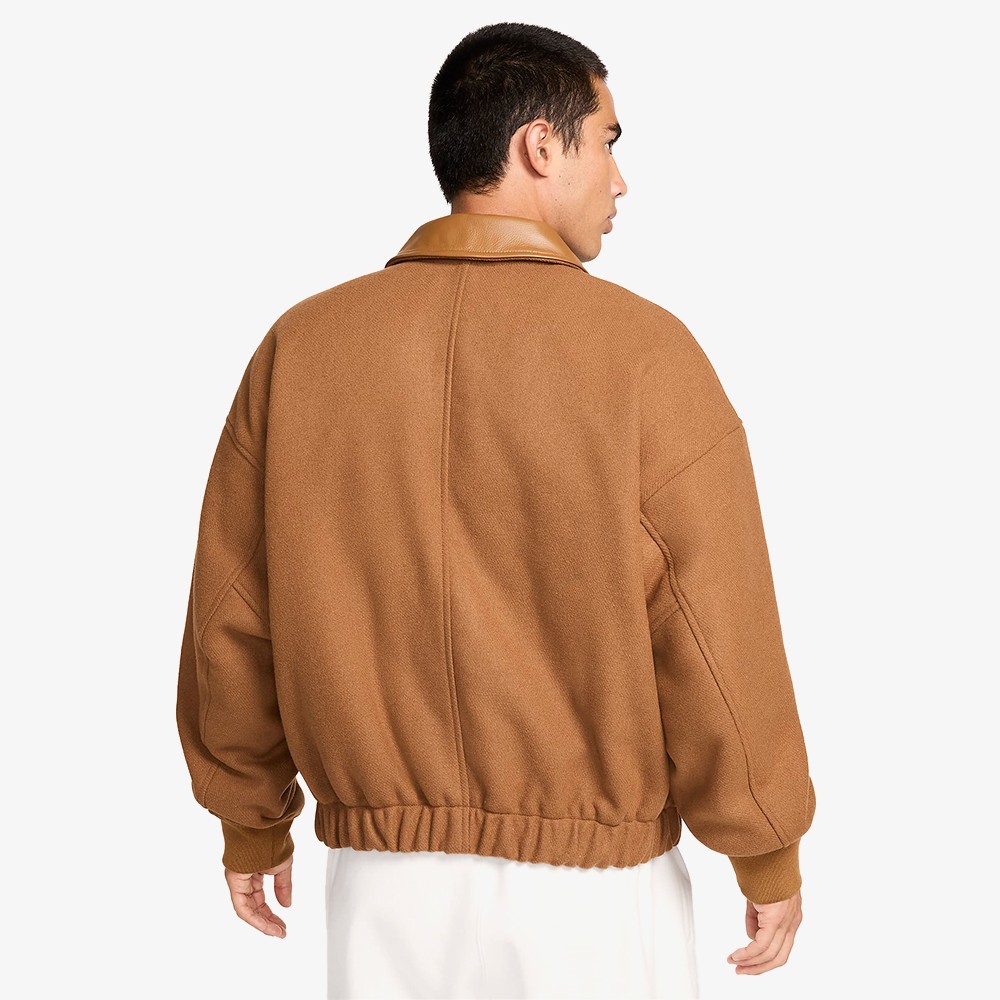 Solo Swoosh Wool Varsity Jacket 'Brown' 