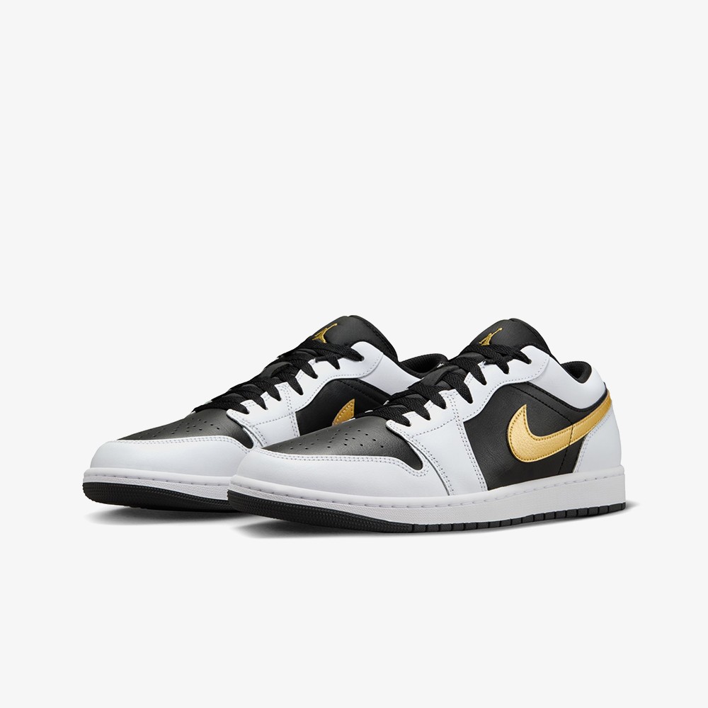 Air Jordan 1 Low 'White Black Metallic Gold Swoosh'