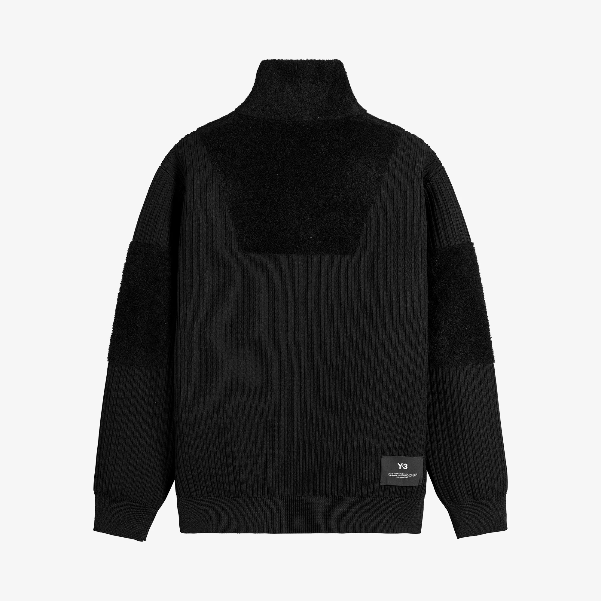 Y-3 Knitted Panel Blocked Half Zip Sweatshirt 'Black' - WUNDER