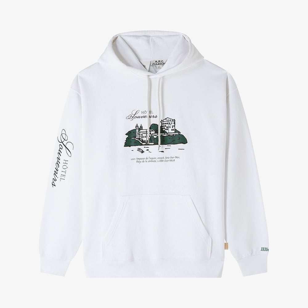 JJJJound x A.P.C. Hotel Hoodie 'White' - WUNDER