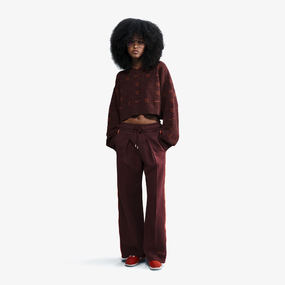 Naomi Osaka High-Waisted Loose Knit Pant 'Burgundy Crush'