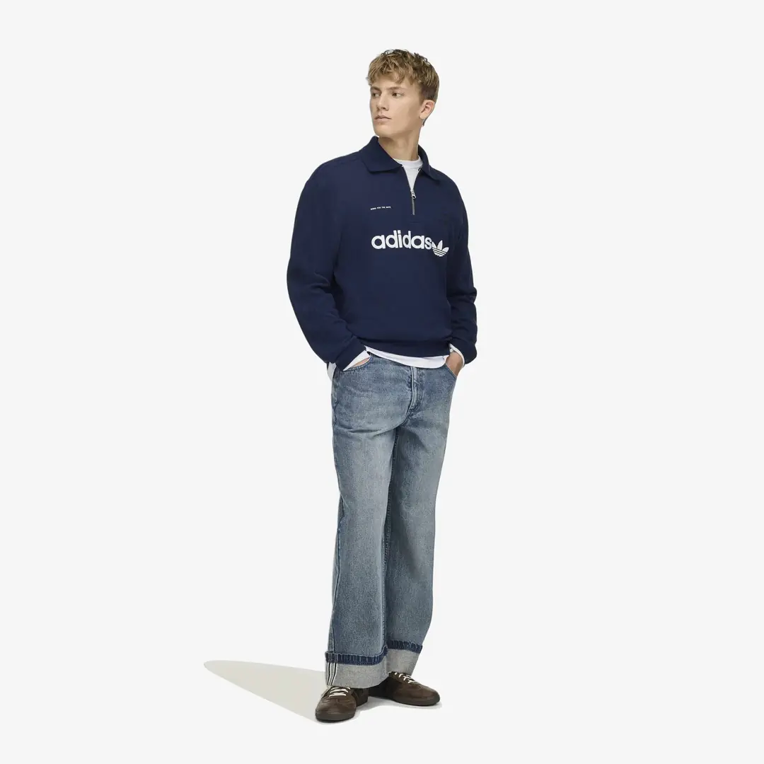 adidas x Song for the Mute ADI008 LS Polo Shirt 'Night Indigo' görsel 8