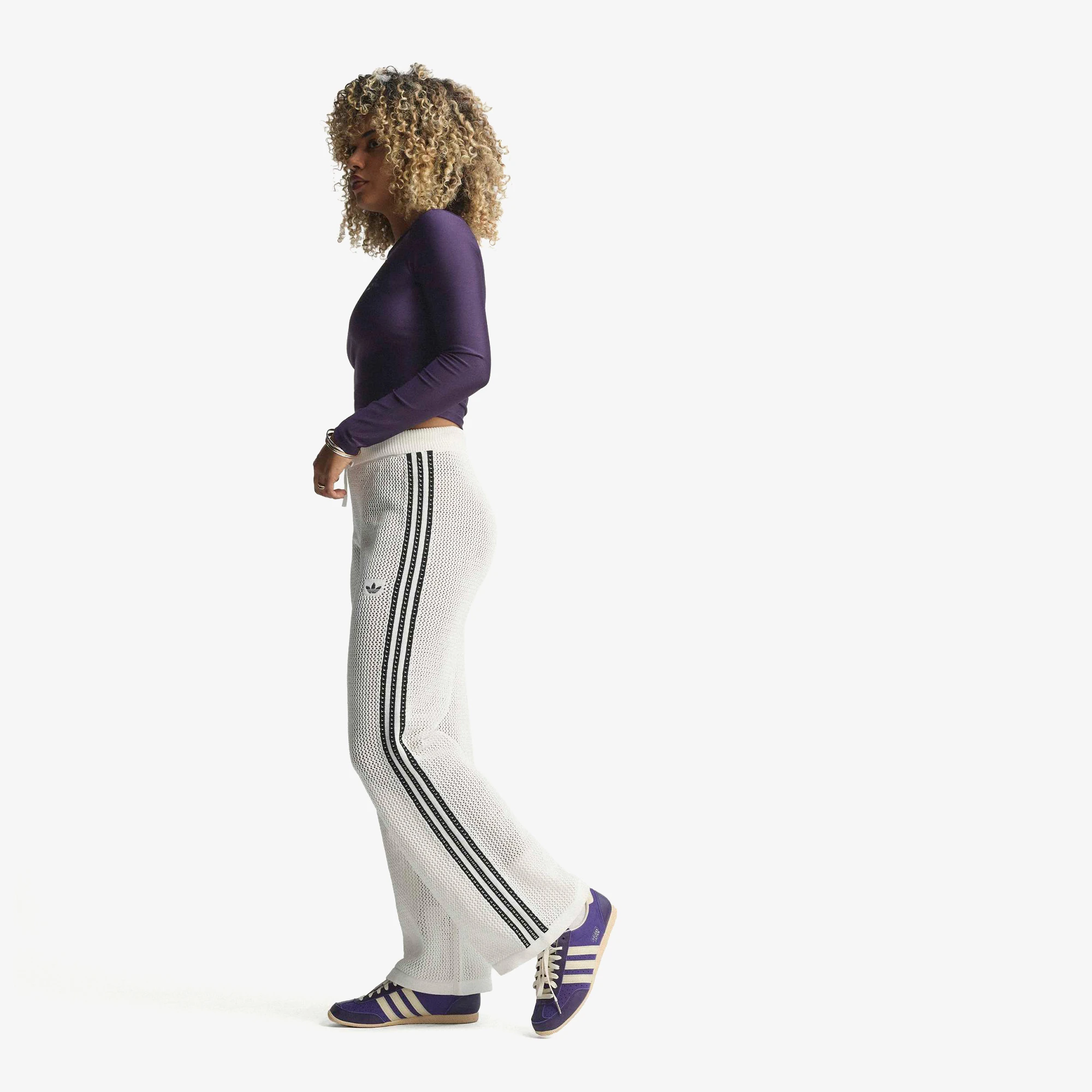 adidas Knitted Crochet Firebird Track Pants 'Off White' - WUNDER adidas Knitted Crochet Firebird Track Pants 'Off White' - WUNDER