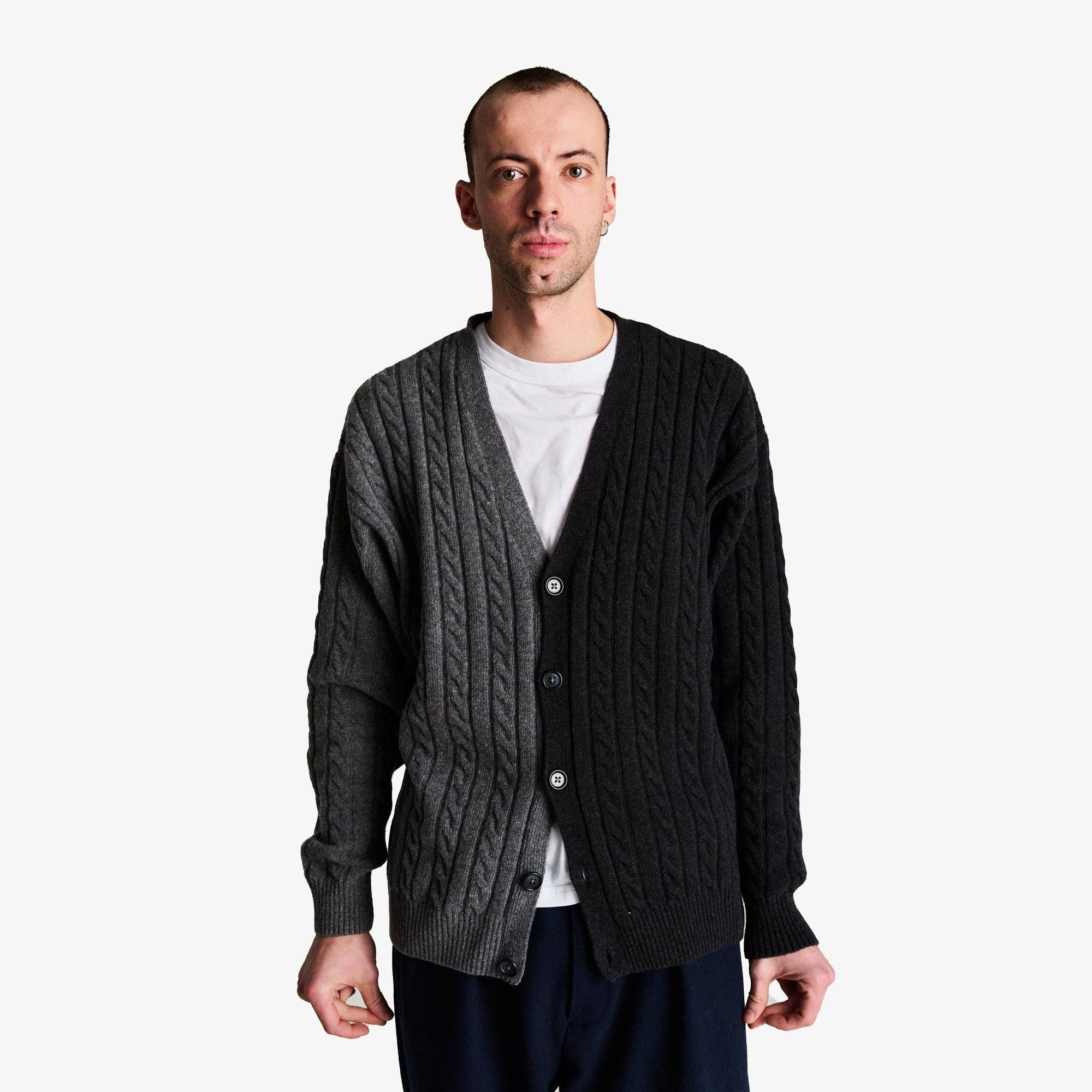 Knitted Cable Cardigan 'Anthracite Charcoal'