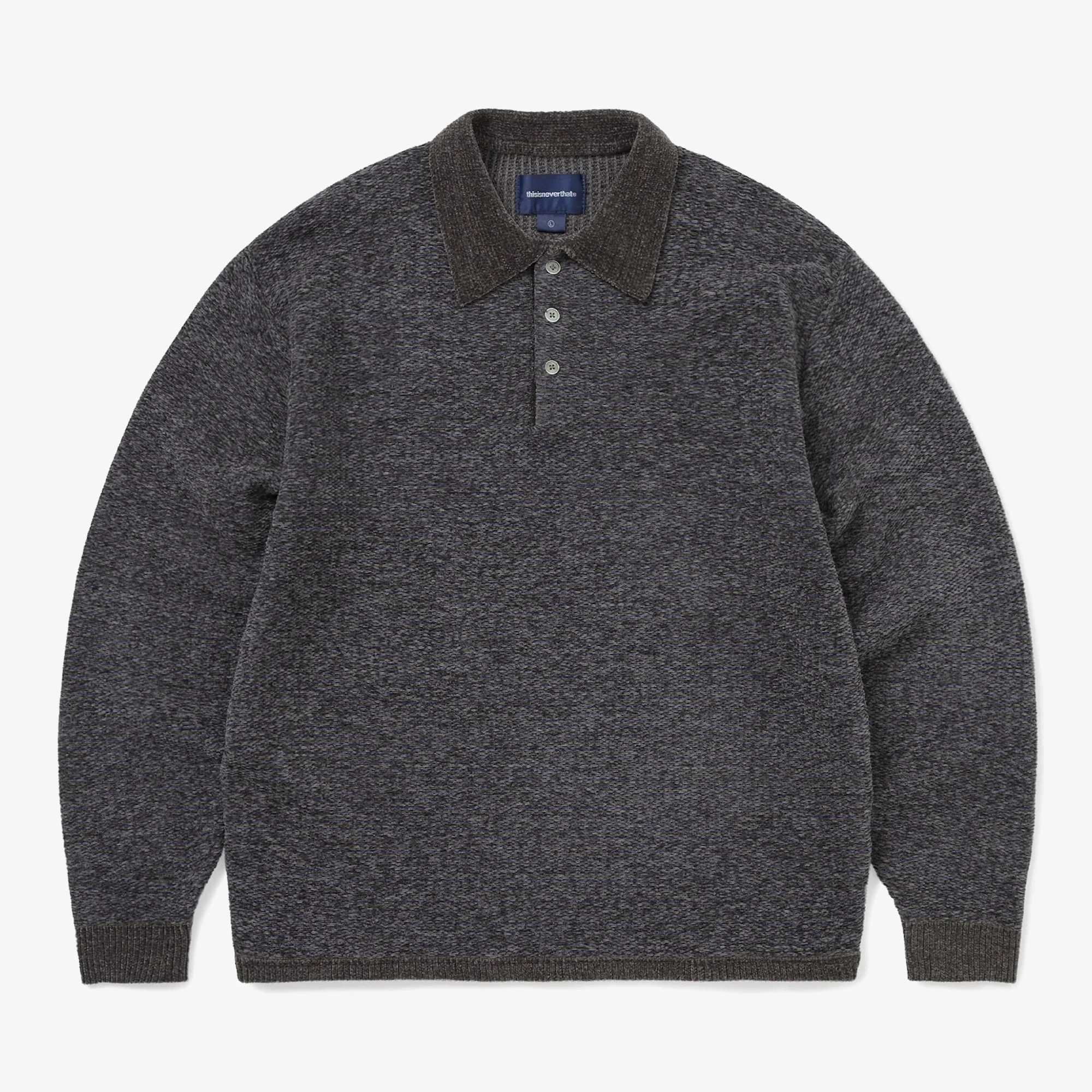 Velvet Knit Polo 'Charcoal'
