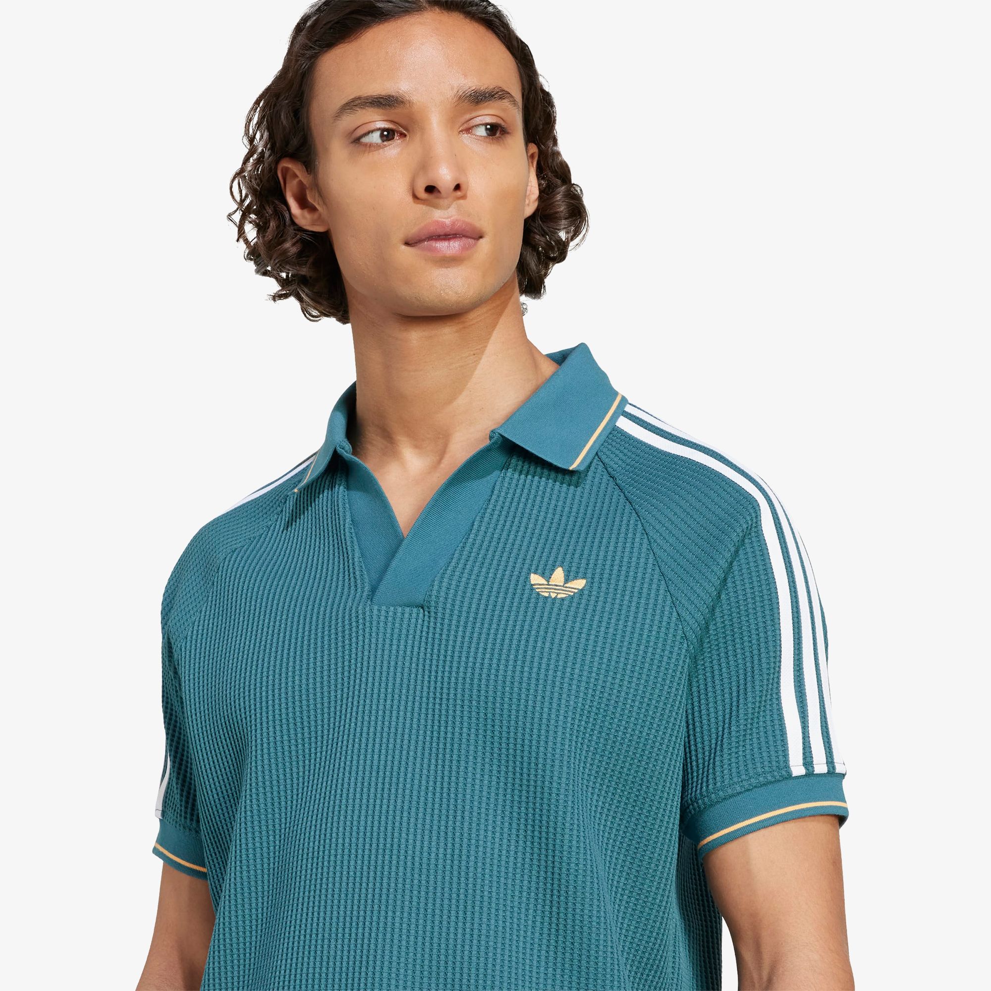 Waffle Knit Polo Shirt 'Tech Green'