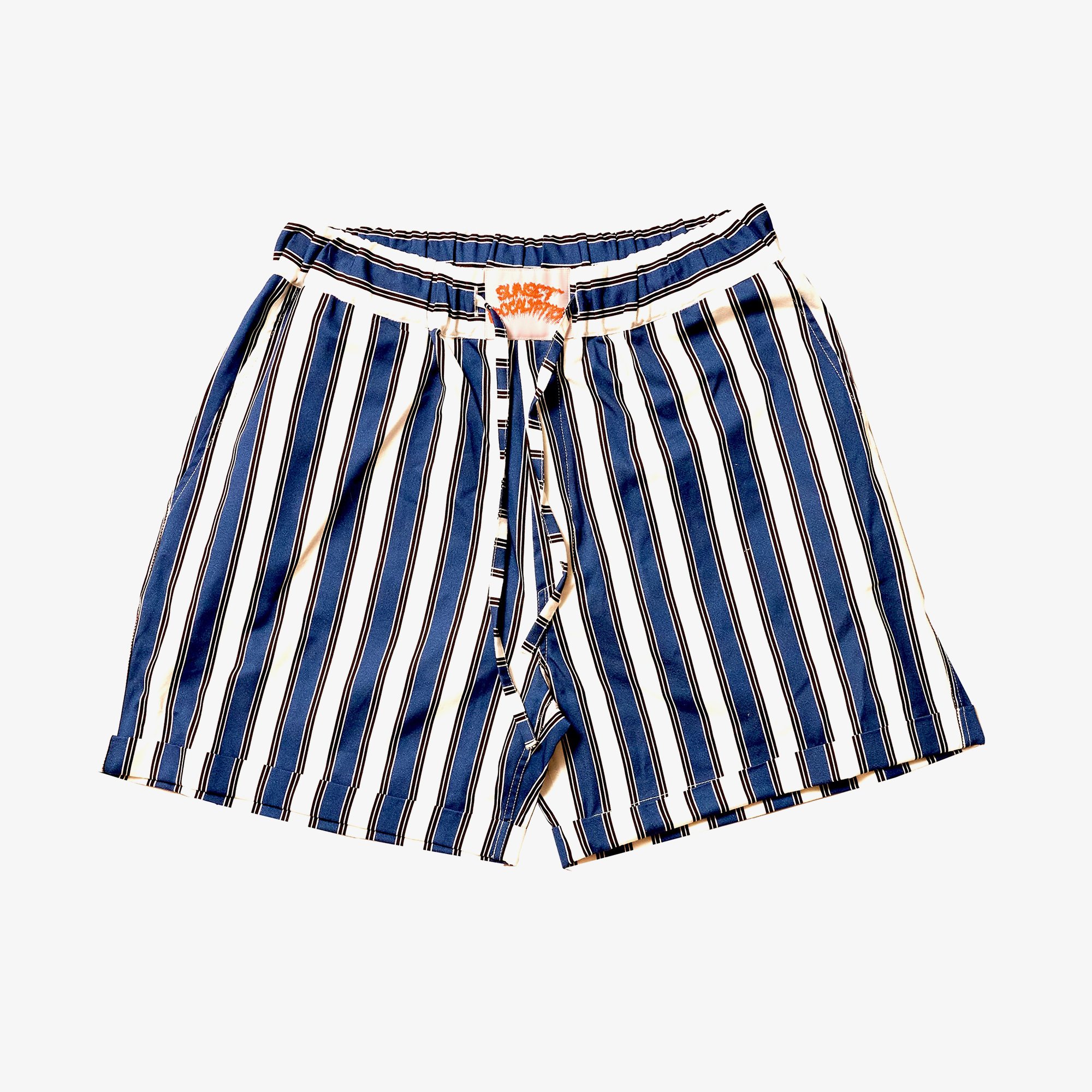 Stripe Short 'White & Navy'
