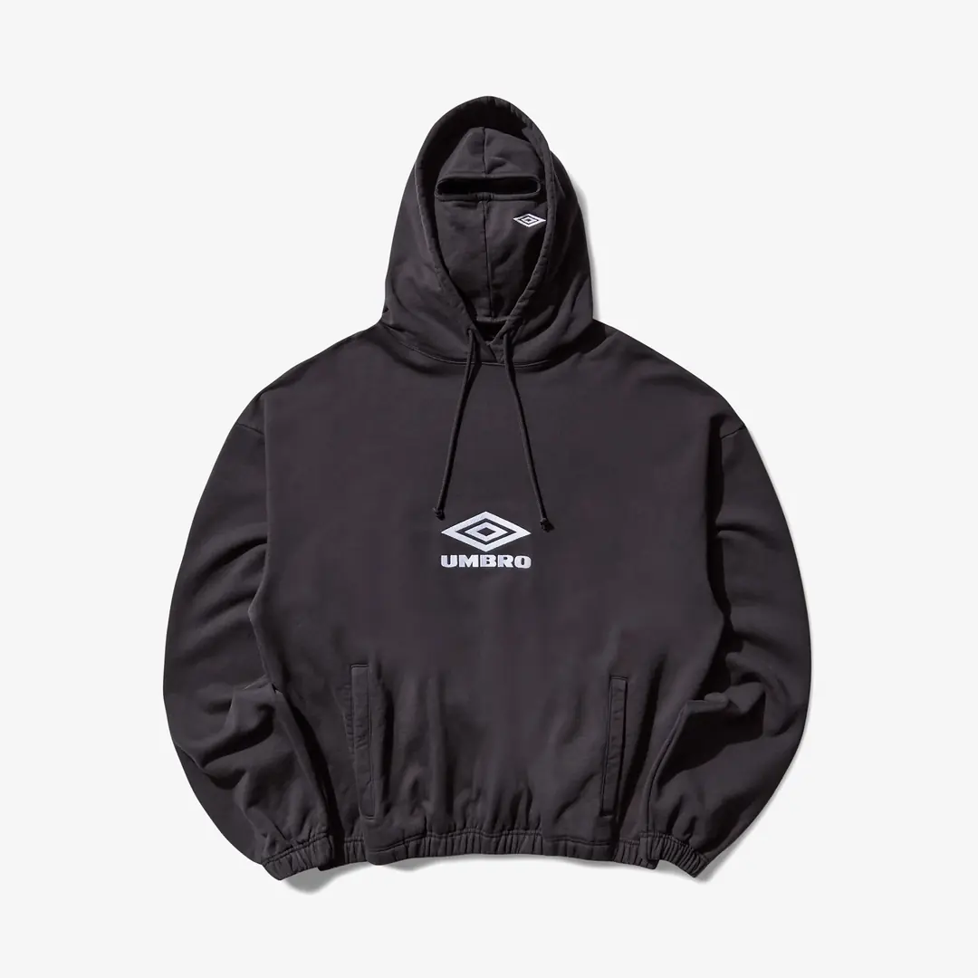 UMBRO OG Logo Masked Hoodie 'Washed Black' - WUNDER