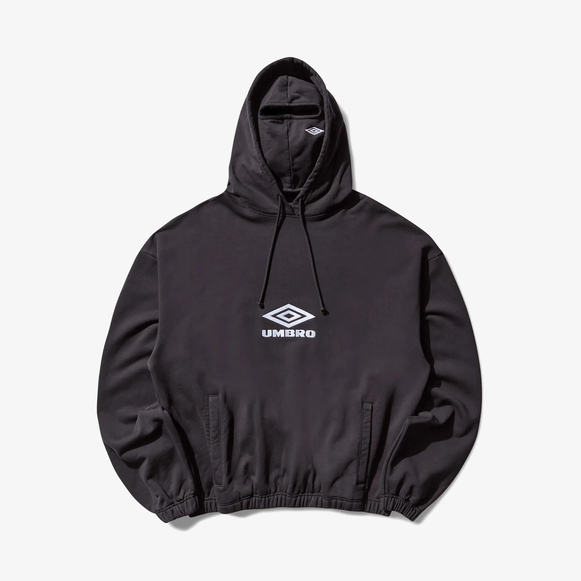 UMBRO OG Logo Masked Hoodie 'Washed Black' - WUNDER
