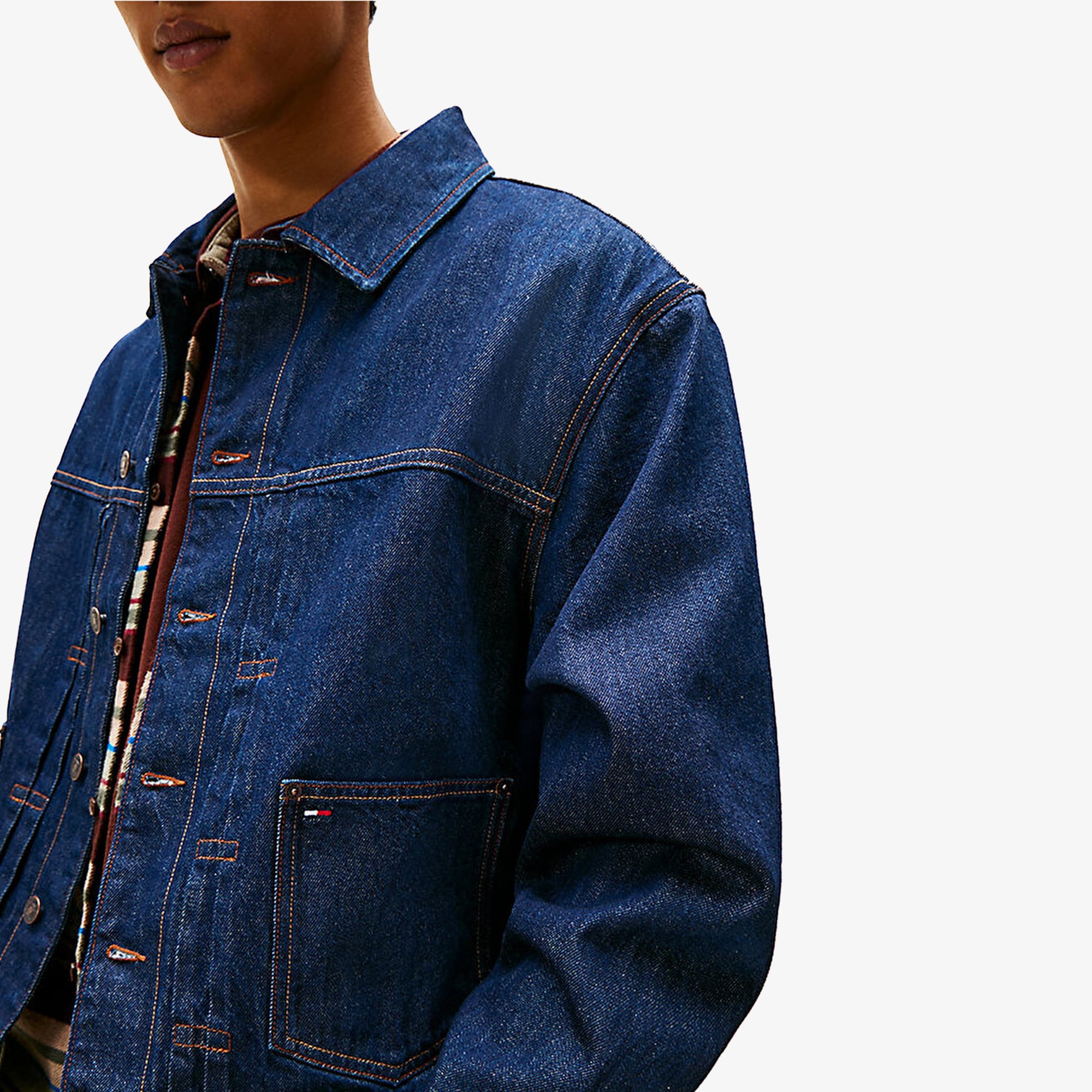 Pleated Denim Trucker Jacket 'Blue'