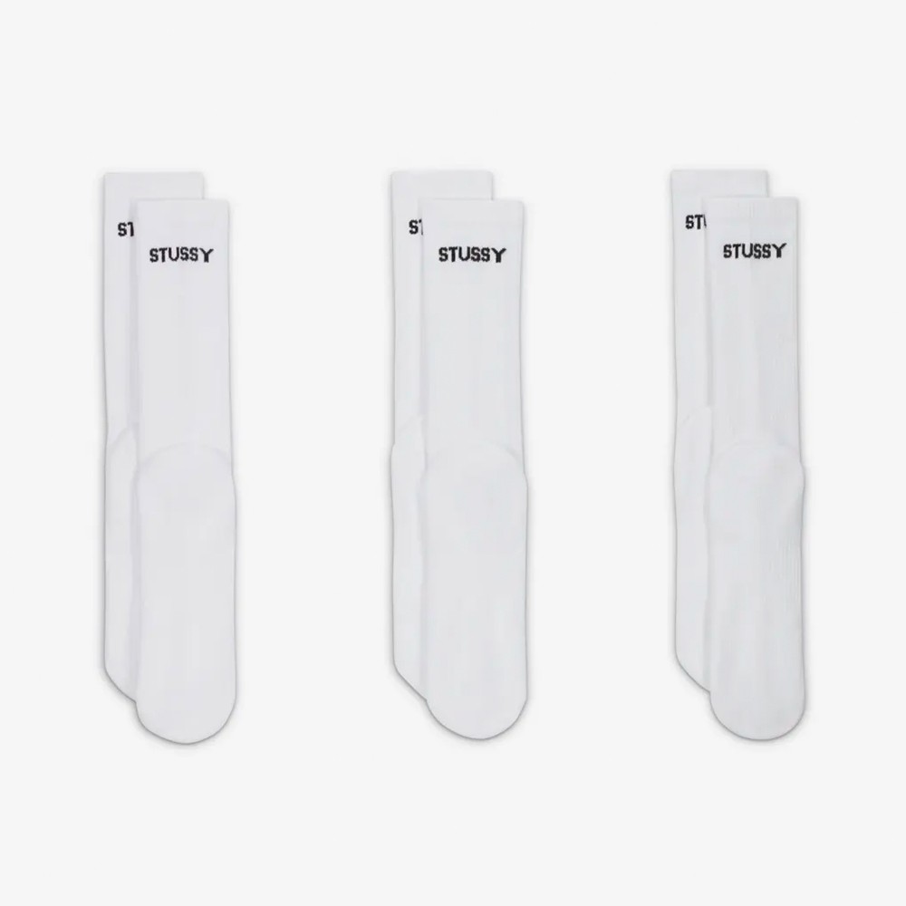 Nike x Stüssy Everyday Plus Crew Socks (3-Pack) 'White'