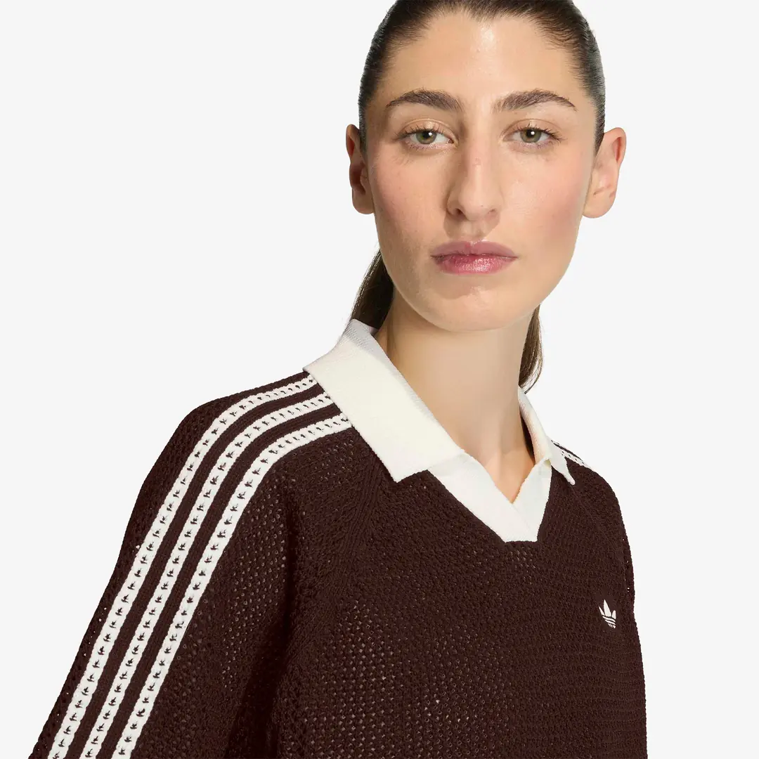 adidas Knitted Crochet Polo 'Aurora Coffee' - WUNDER