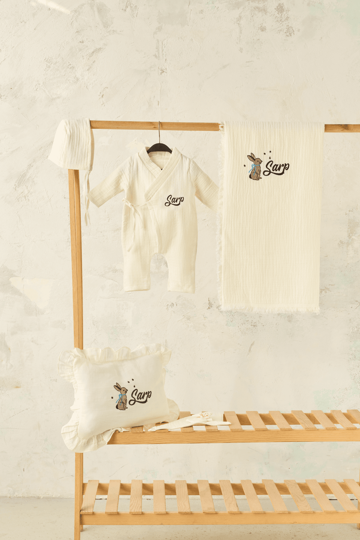 Rabbit Önden Bağlamalı Müslin Hastane Çıkışı 6'lı Set