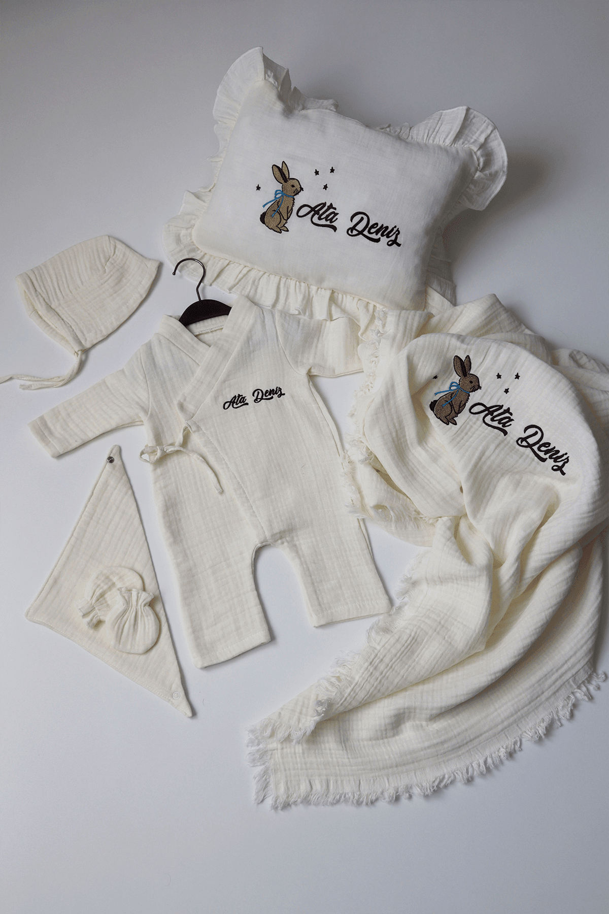 Rabbit Kimono Müslin Hastane Çıkışı 7'li Set