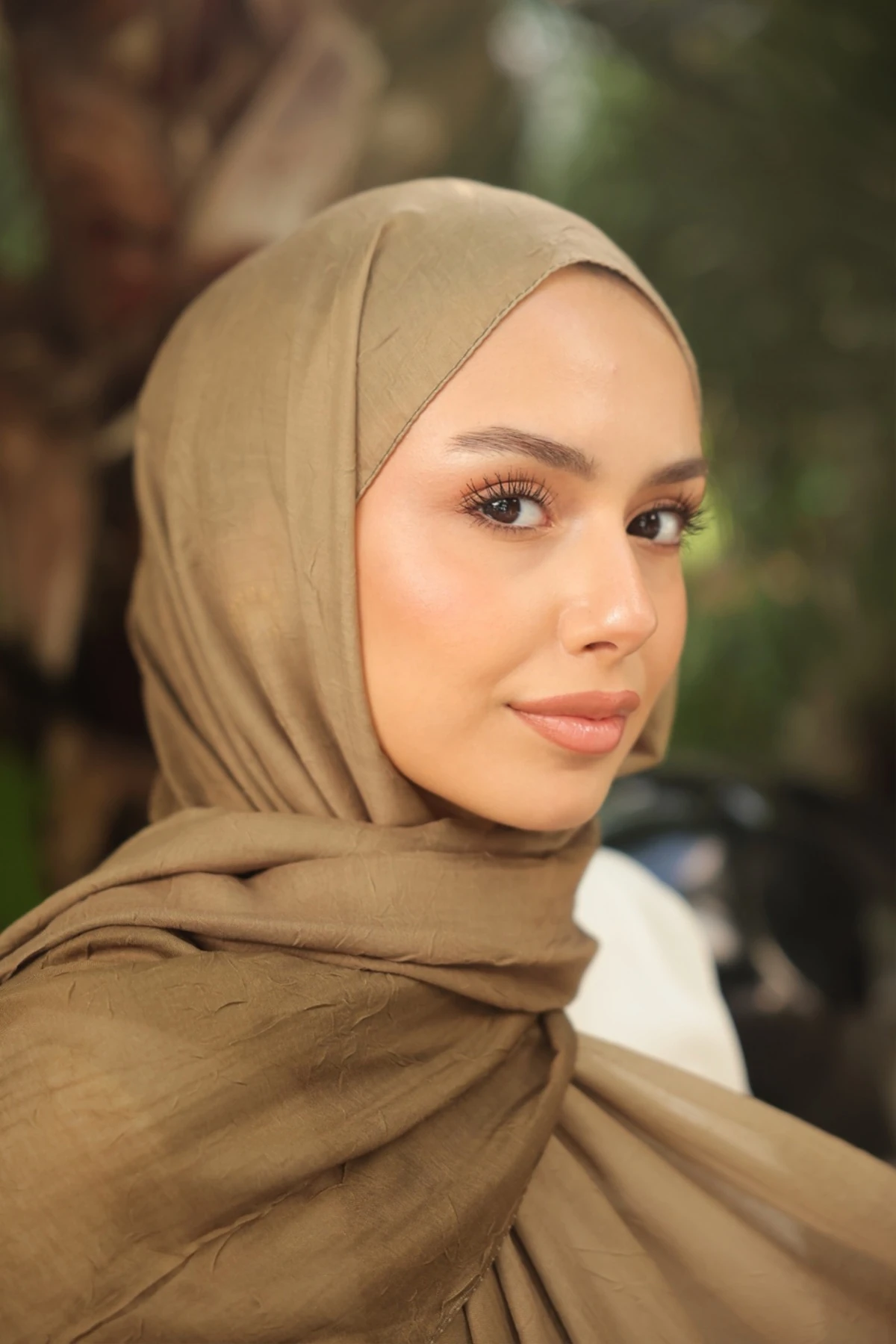 Degrade İki Renkli Bambu Kraş Şal Tok Duran Kadın Şal Haki