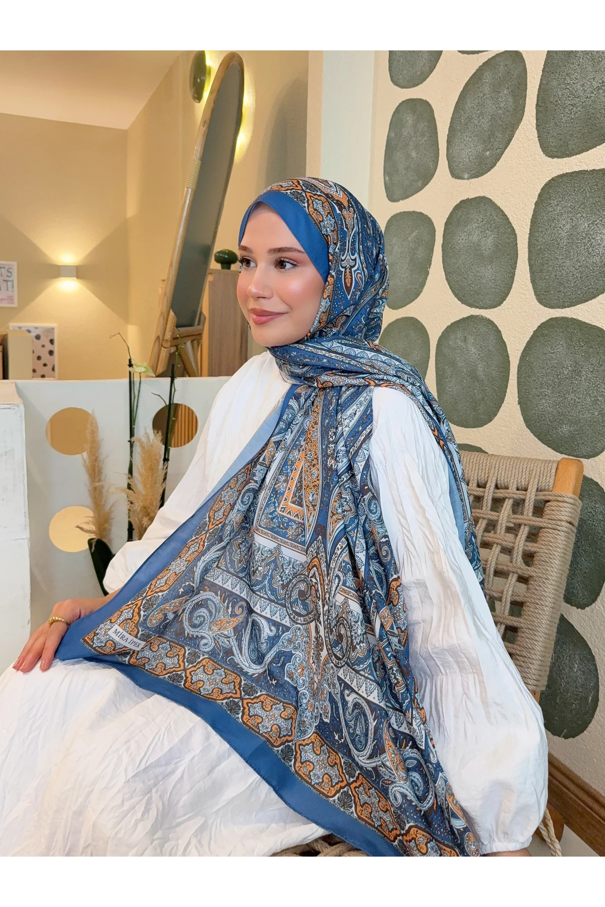 Etnik Desen Pamuk Soft Şal Retro Serisi