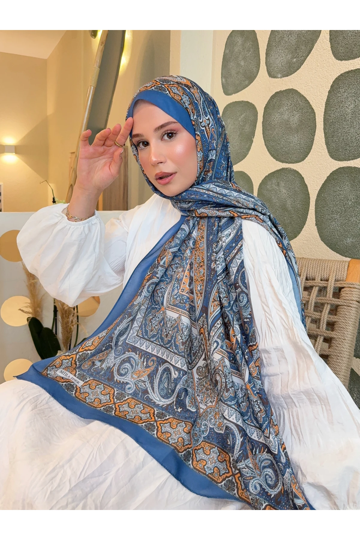 Etnik Desen Pamuk Soft Şal Retro Serisi