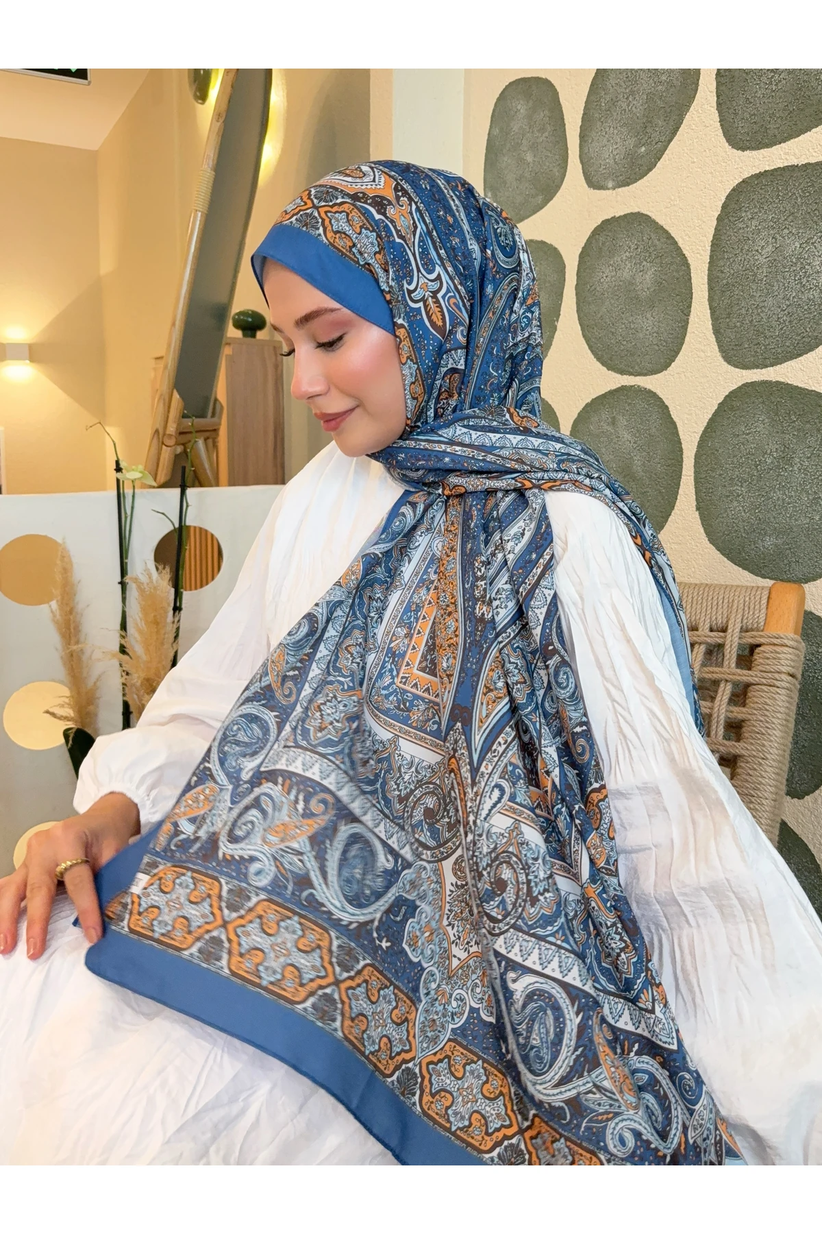 Etnik Desen Pamuk Soft Şal Retro Serisi