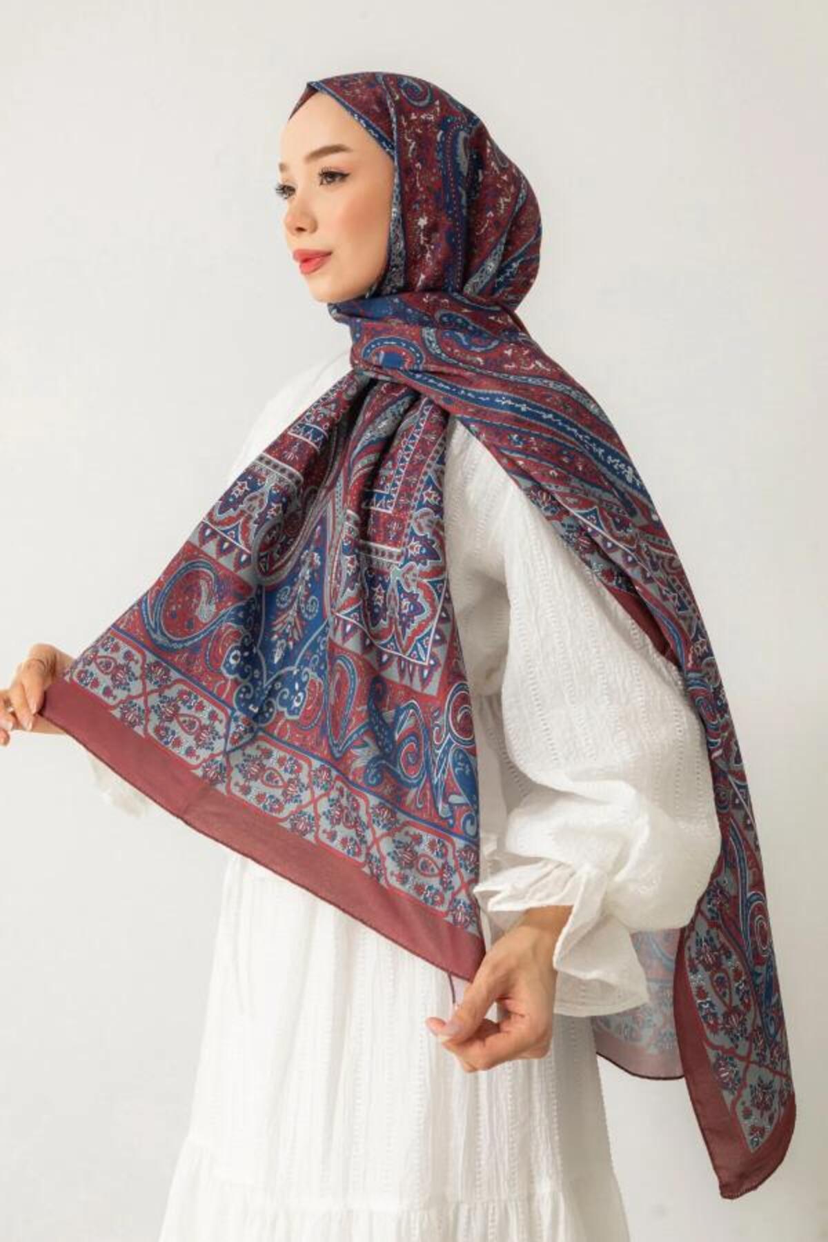 Etnik Desenli Pamuk Soft Şal Retro Serisi