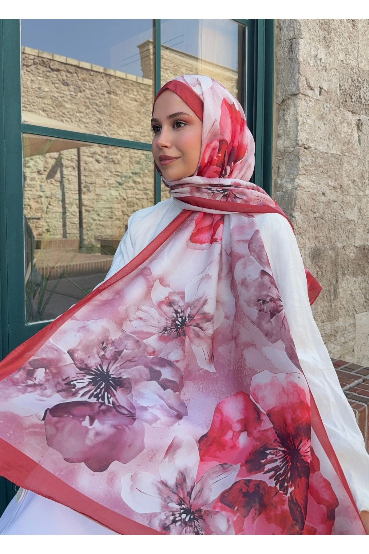 Flower Serisi  Desenli Pamuk Soft Şal 